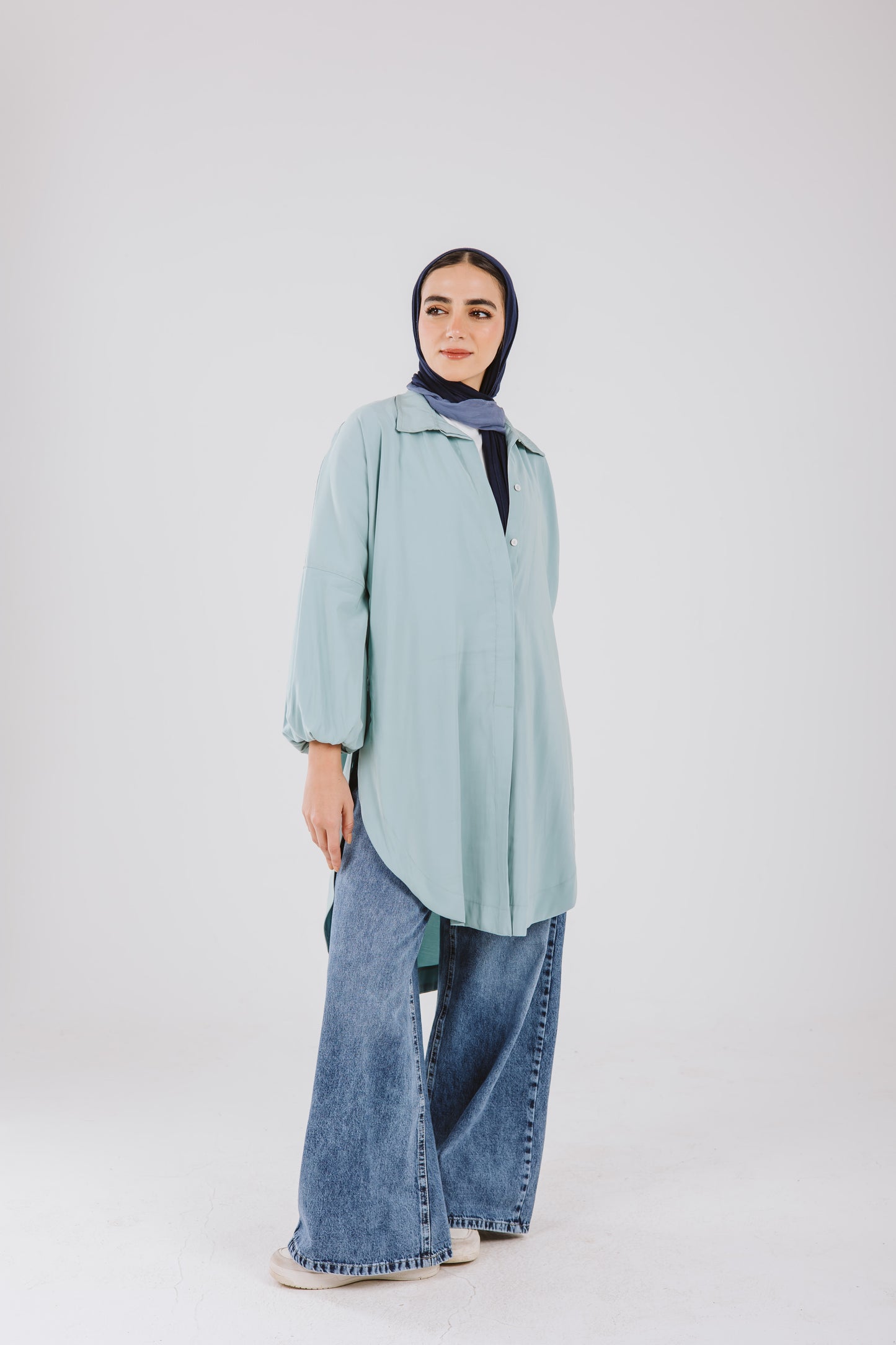 Puffy Sleeves Shirt in in Mint