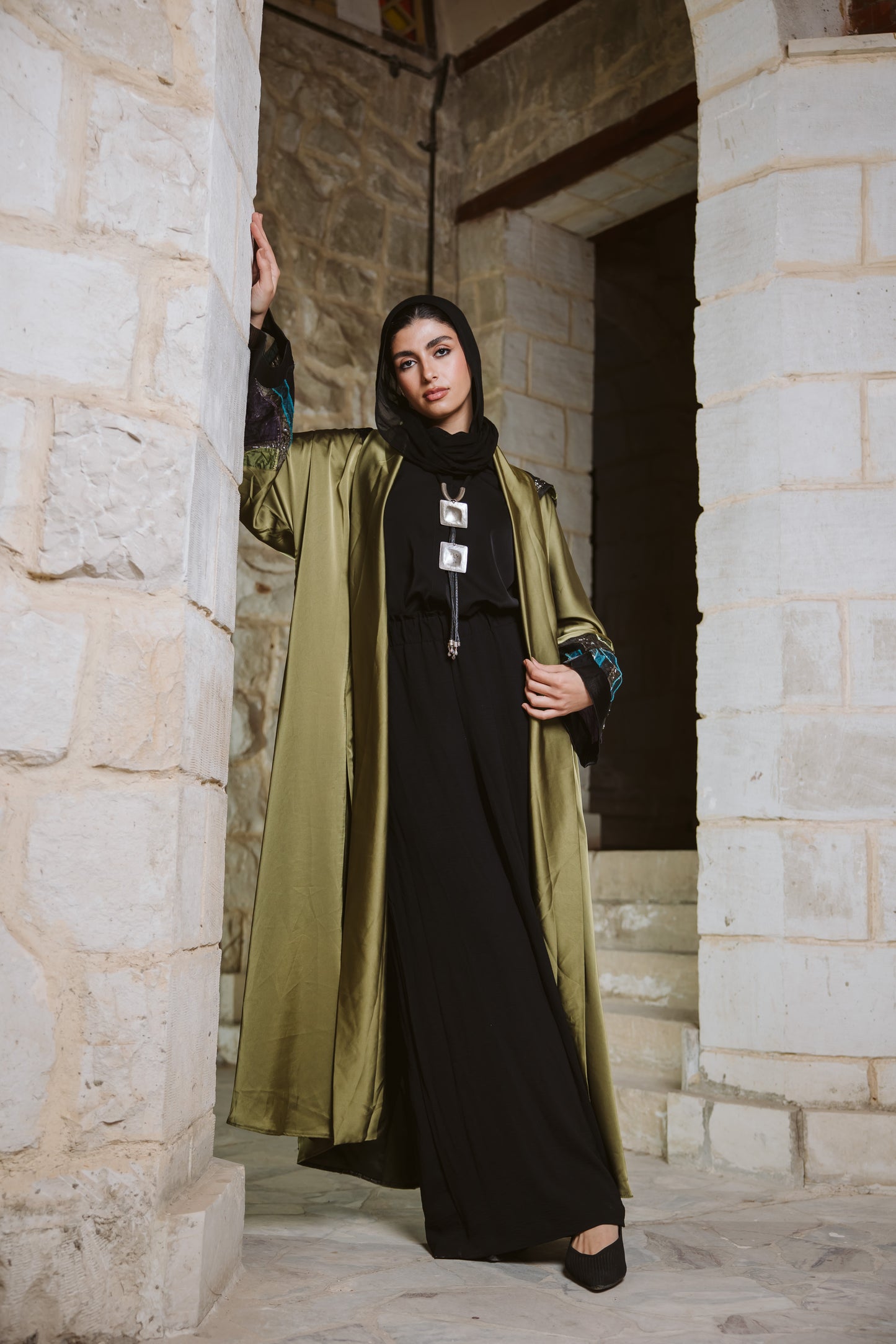 Karam Kaftan in Olive