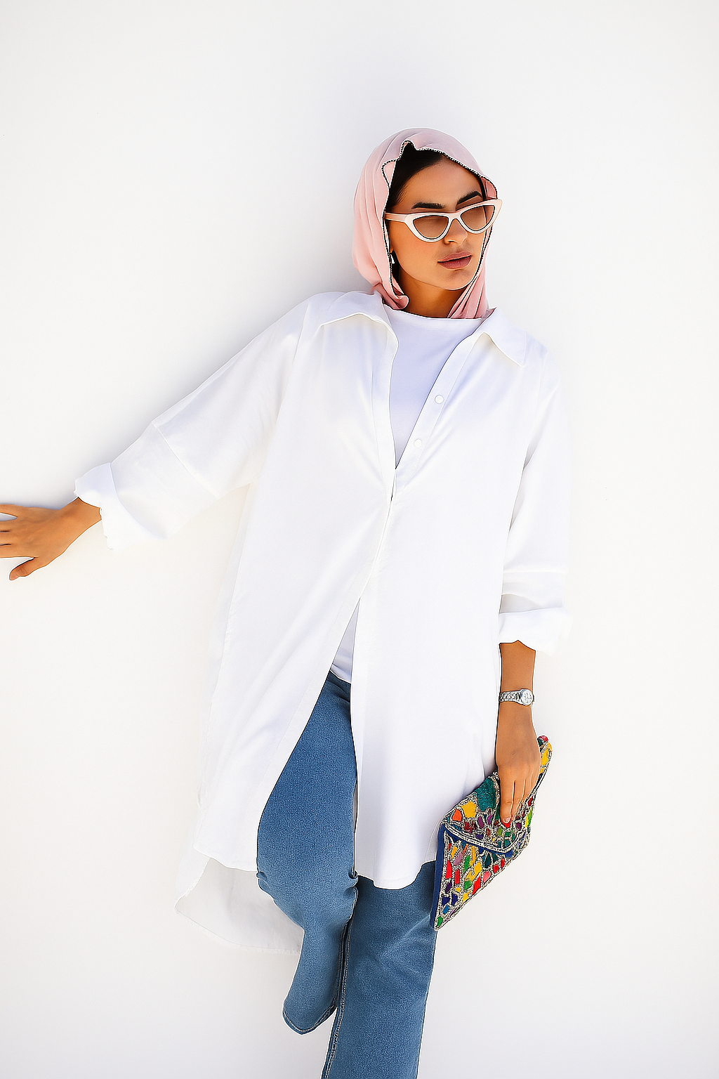 Puffy Sleeves Shirt in White