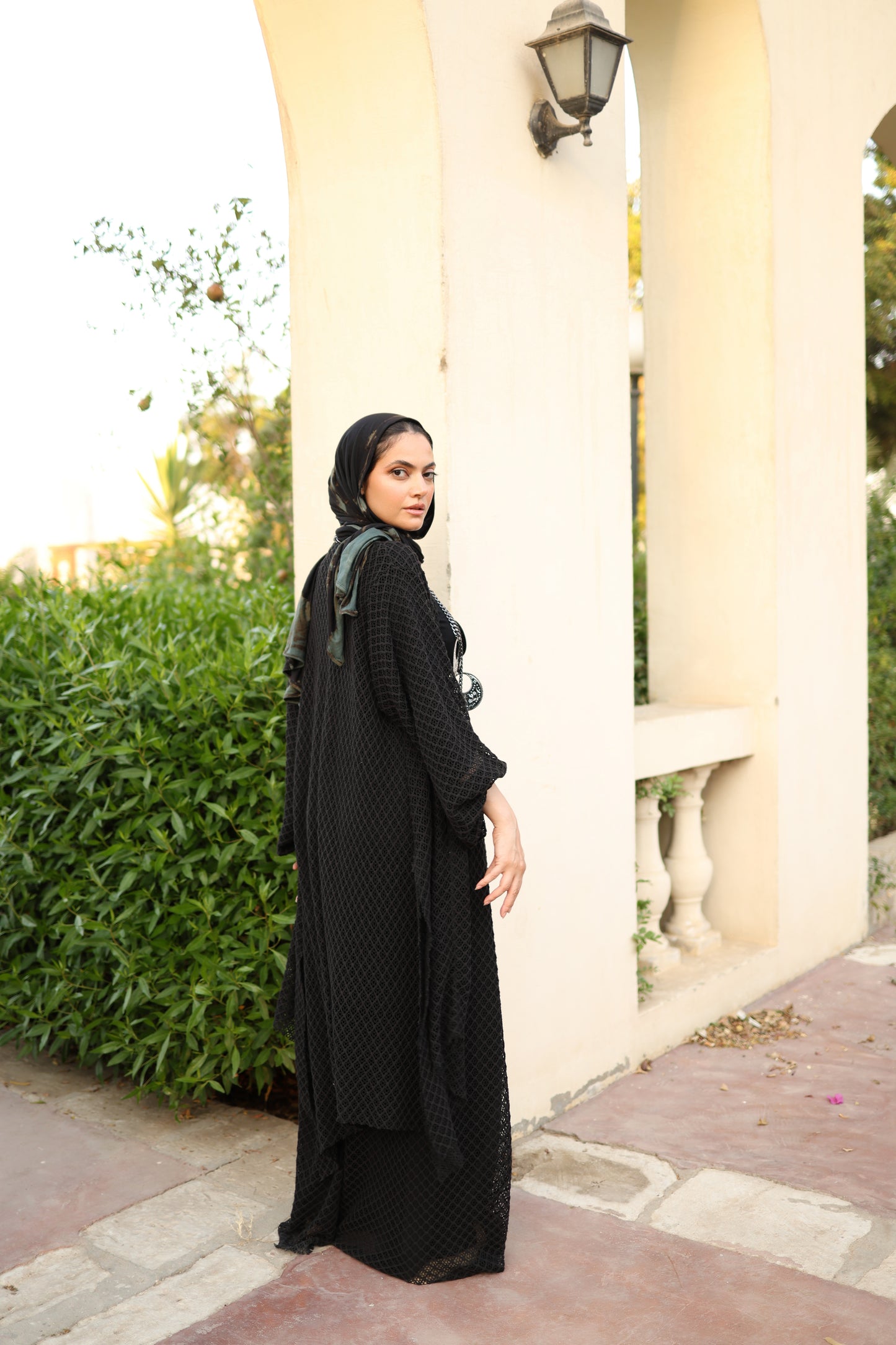 Cardigan Net Set in Black