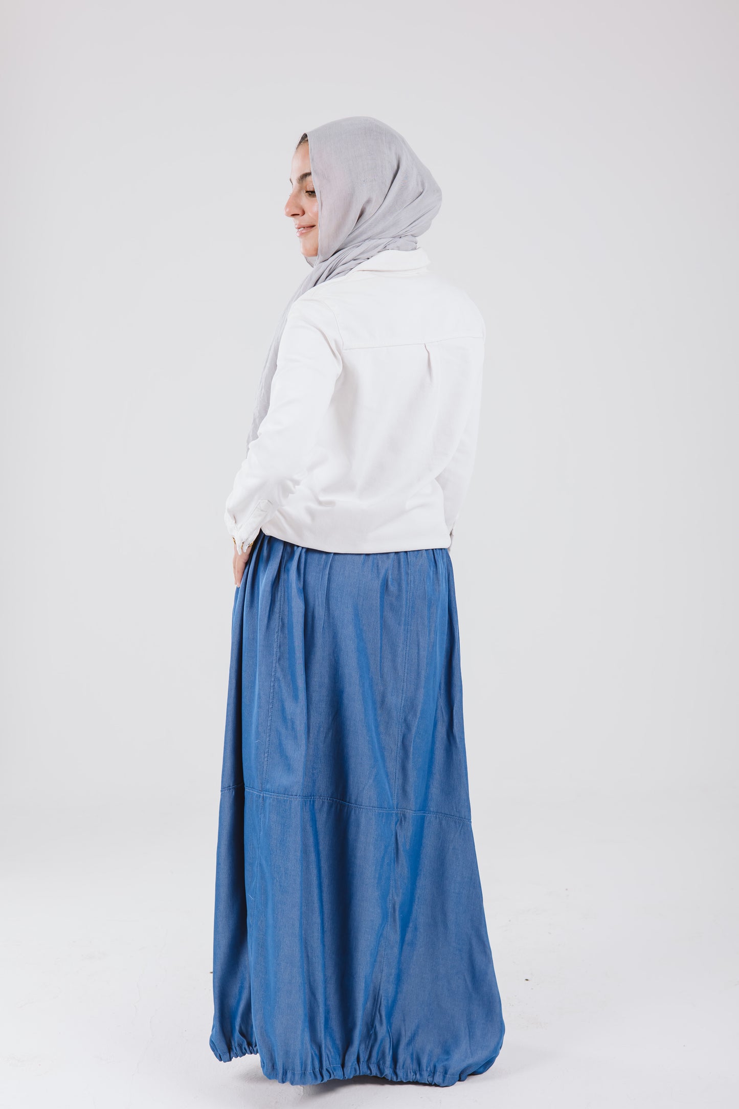 Parachute Skirt Set in Denim Blue