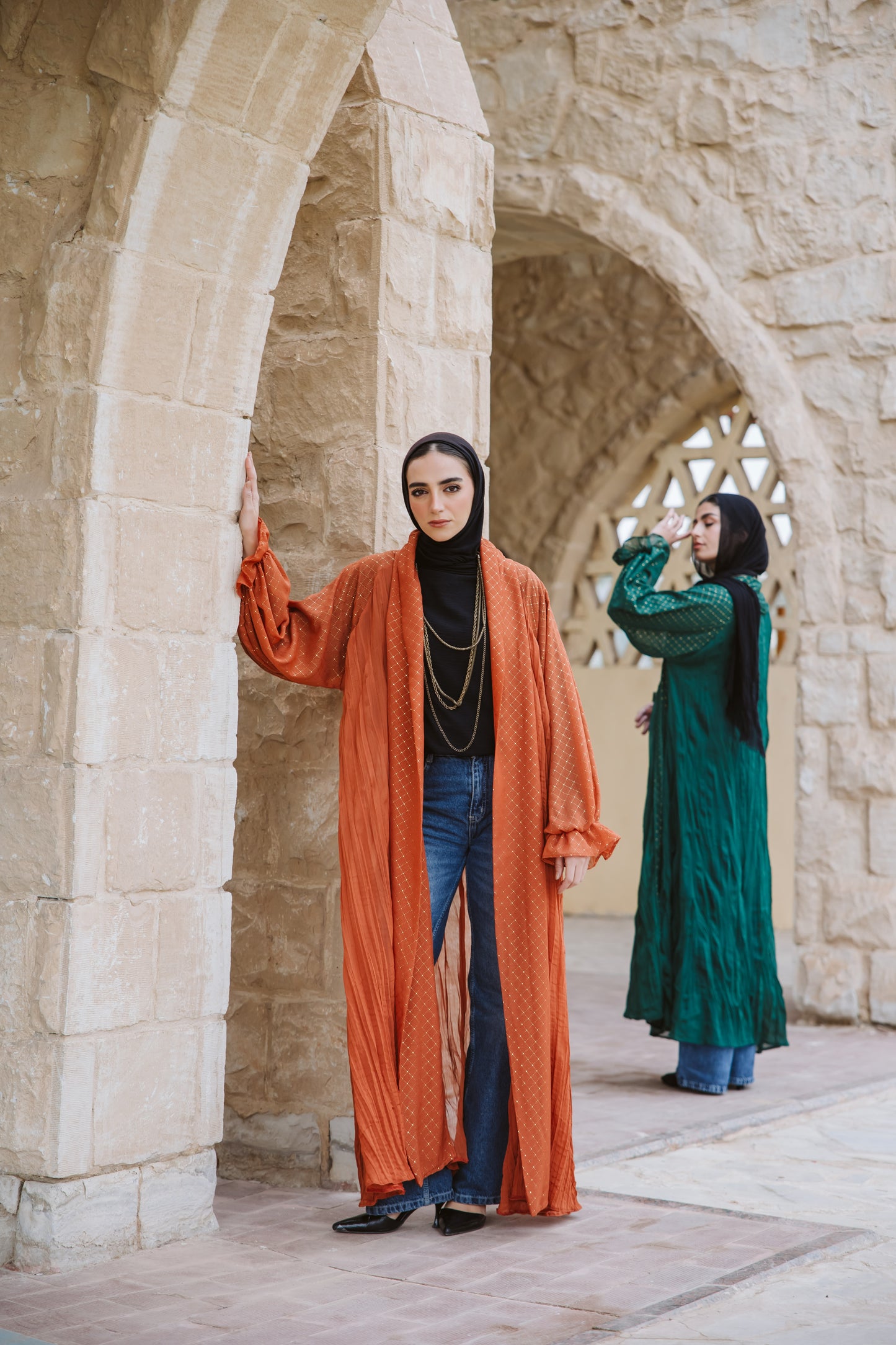 Sahar Kaftan in Emerald Green