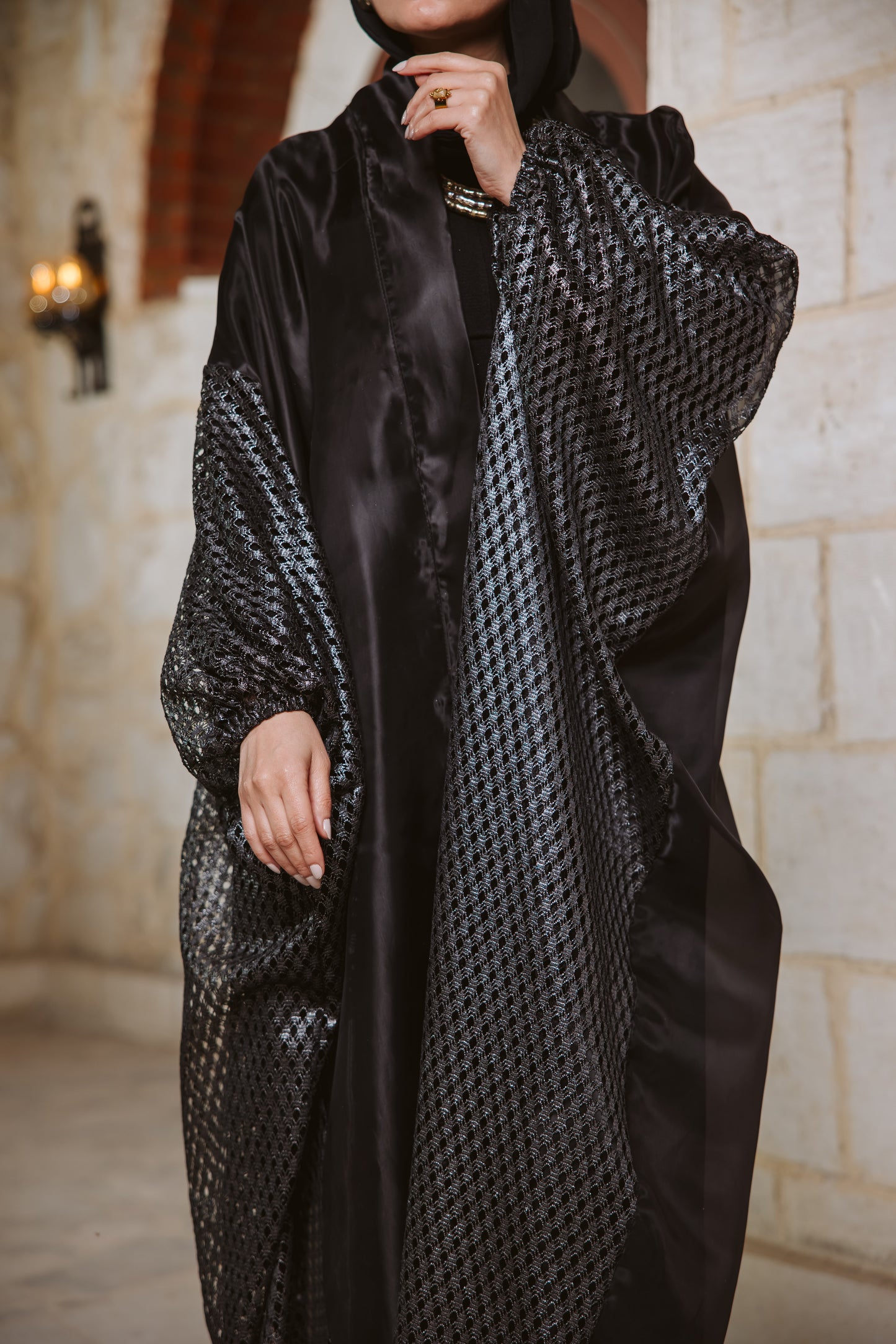 Qasr Kaftan in Black