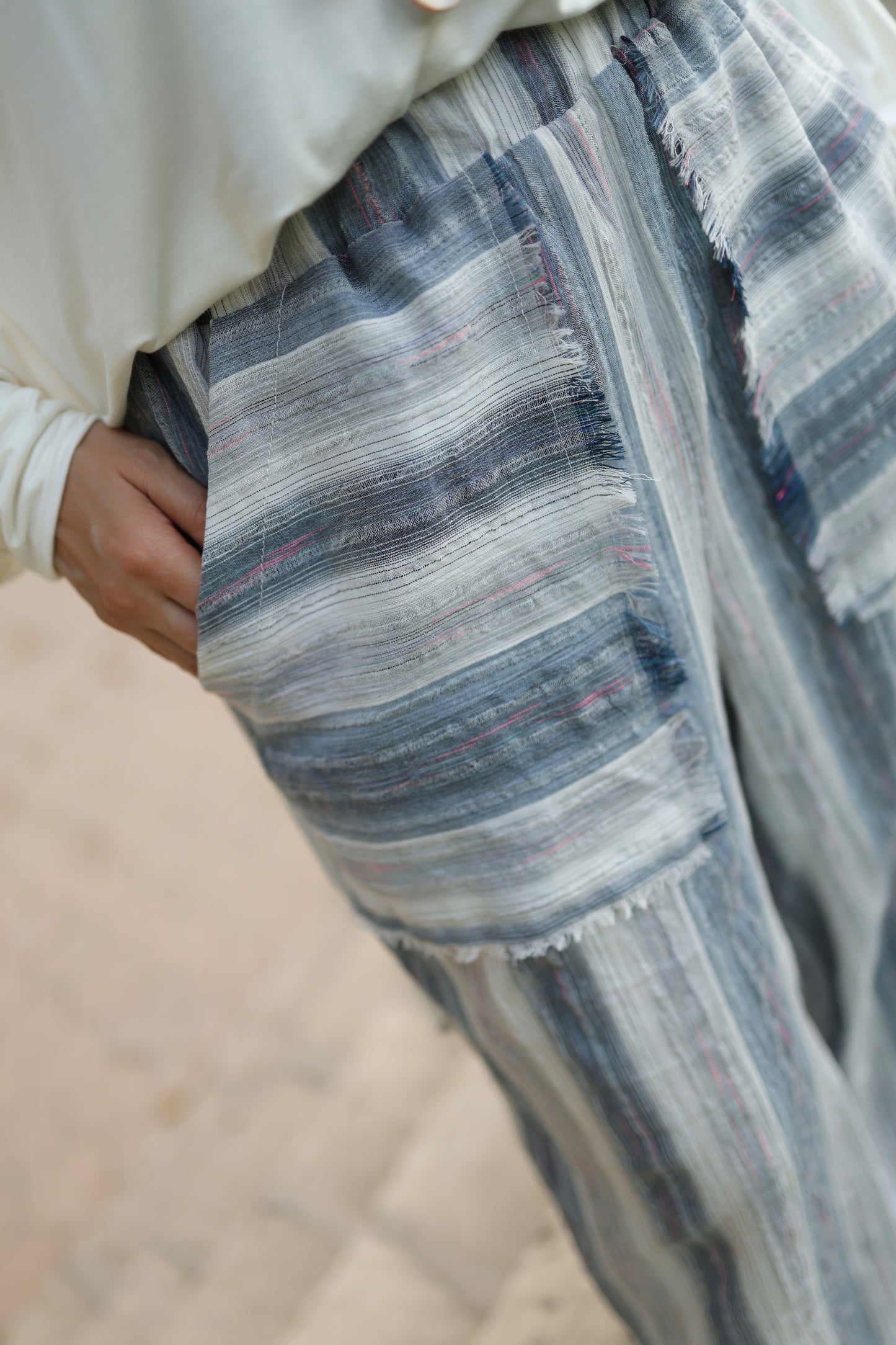 Printed Linen Wide Pants