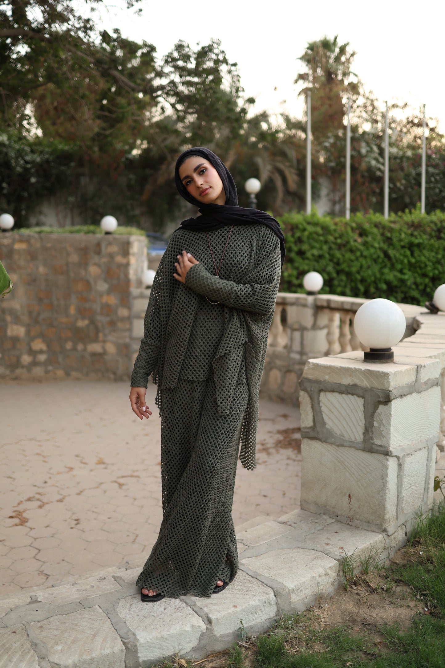 Knittned Set in Olive