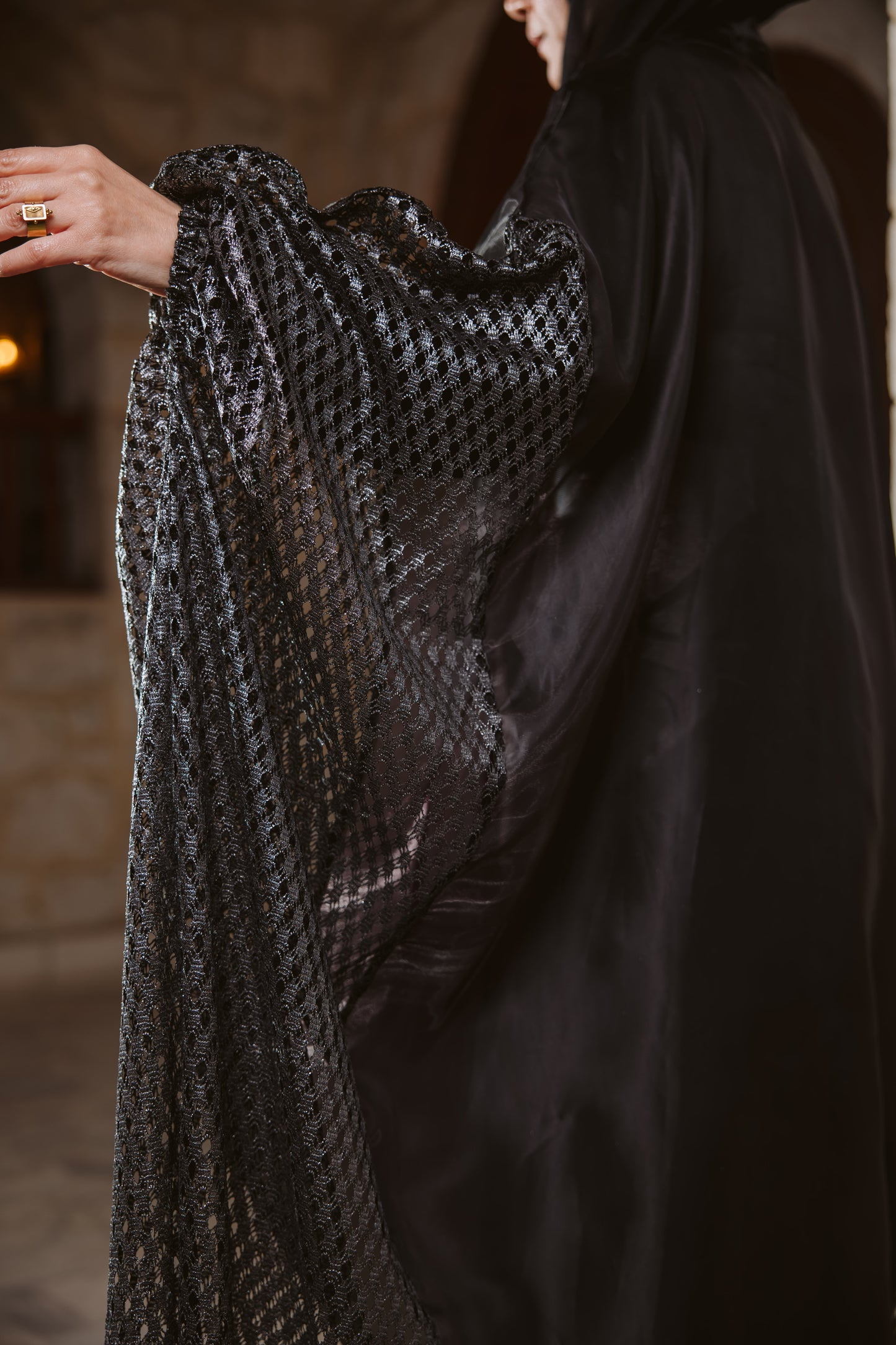 Qasr Kaftan in Black