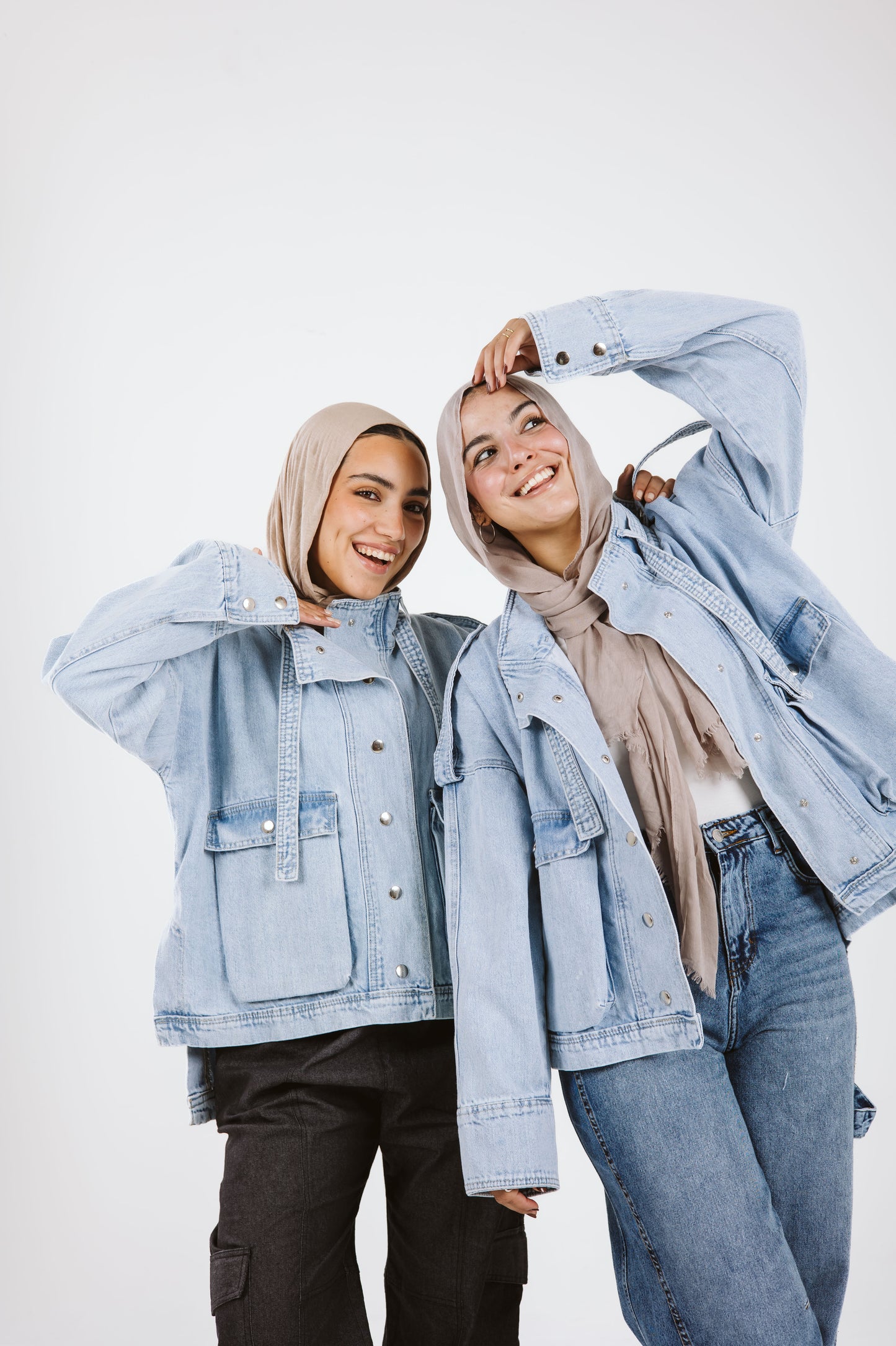 Pockets Denim High Low Jacket