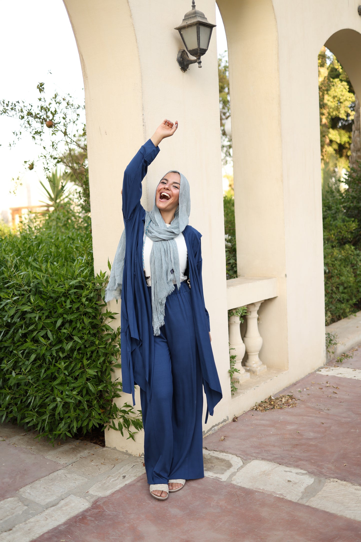 Asymmetrical Wrap Set in Navy Blue