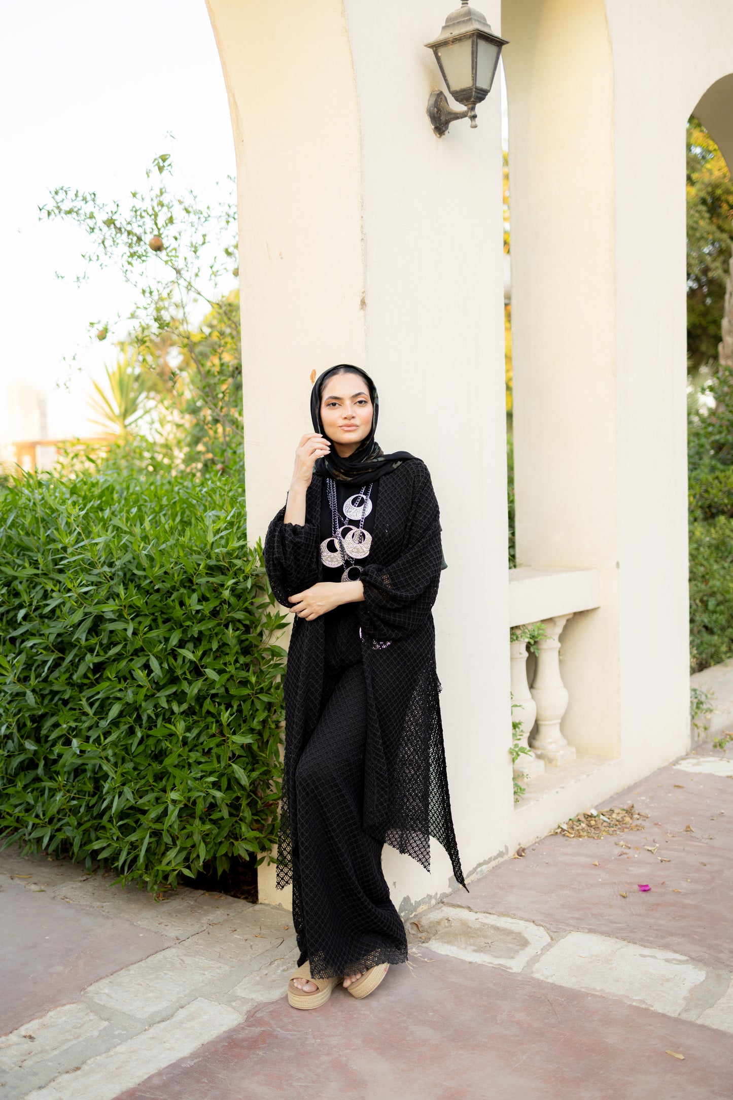 Cardigan Net Set in Black