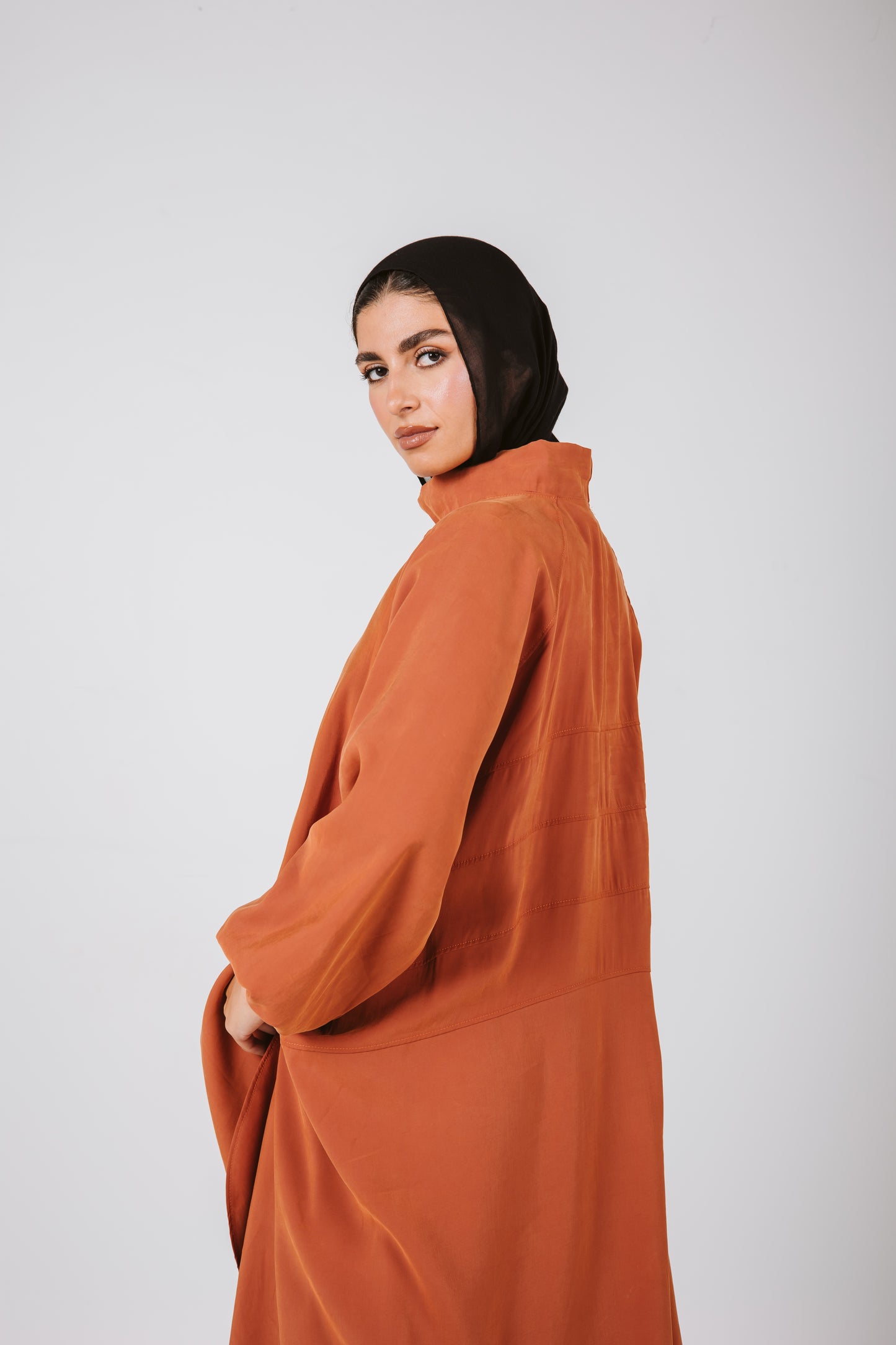 Asymmetrical Back Stripes Top in Brick