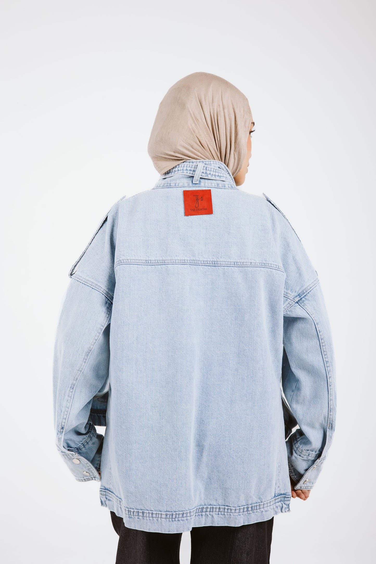 Pockets Denim High Low Jacket