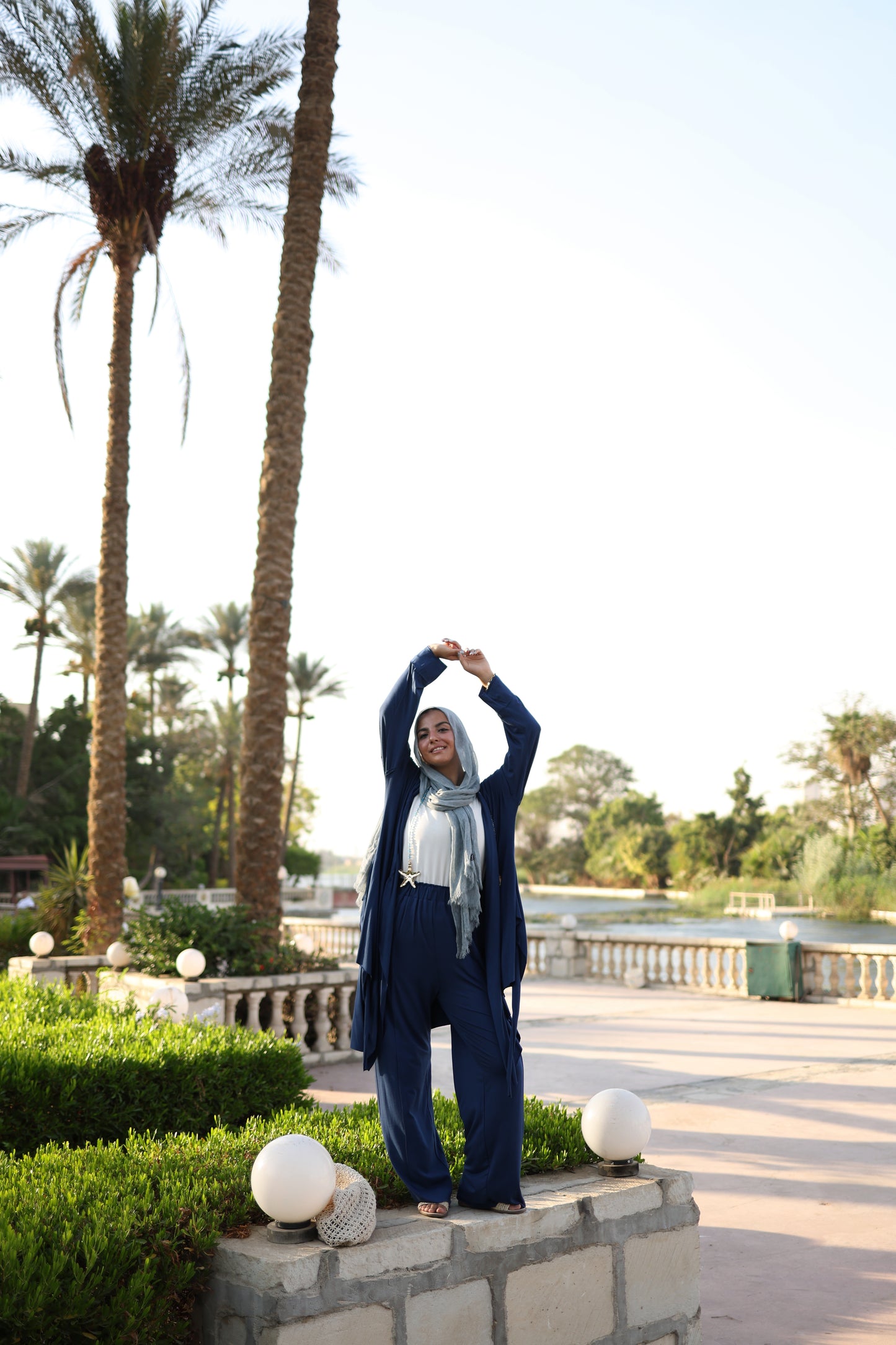 Asymmetrical Wrap Set in Navy Blue