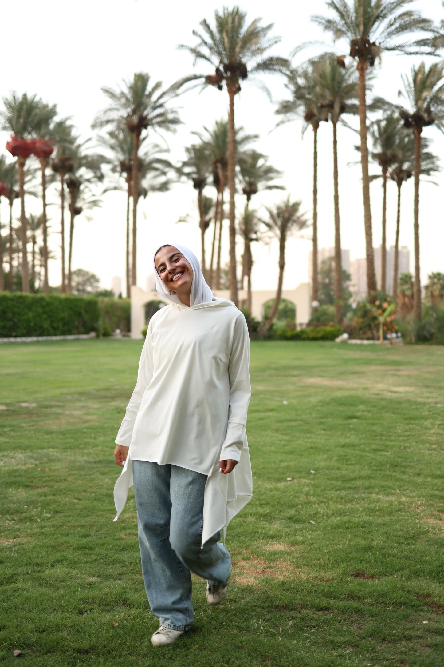 Stitches Side Cotton Top in White