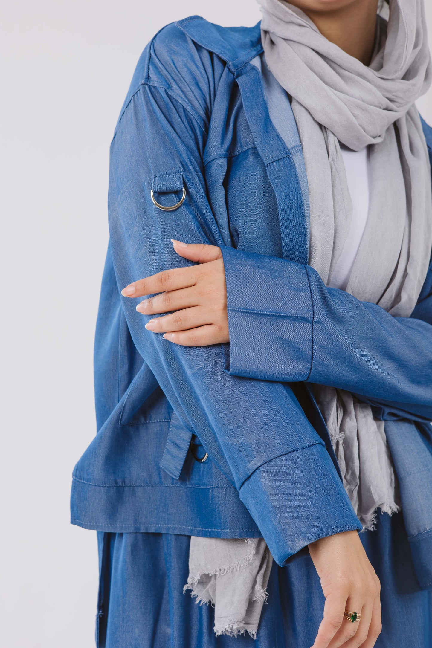 Parachute Skirt Set in Denim Blue