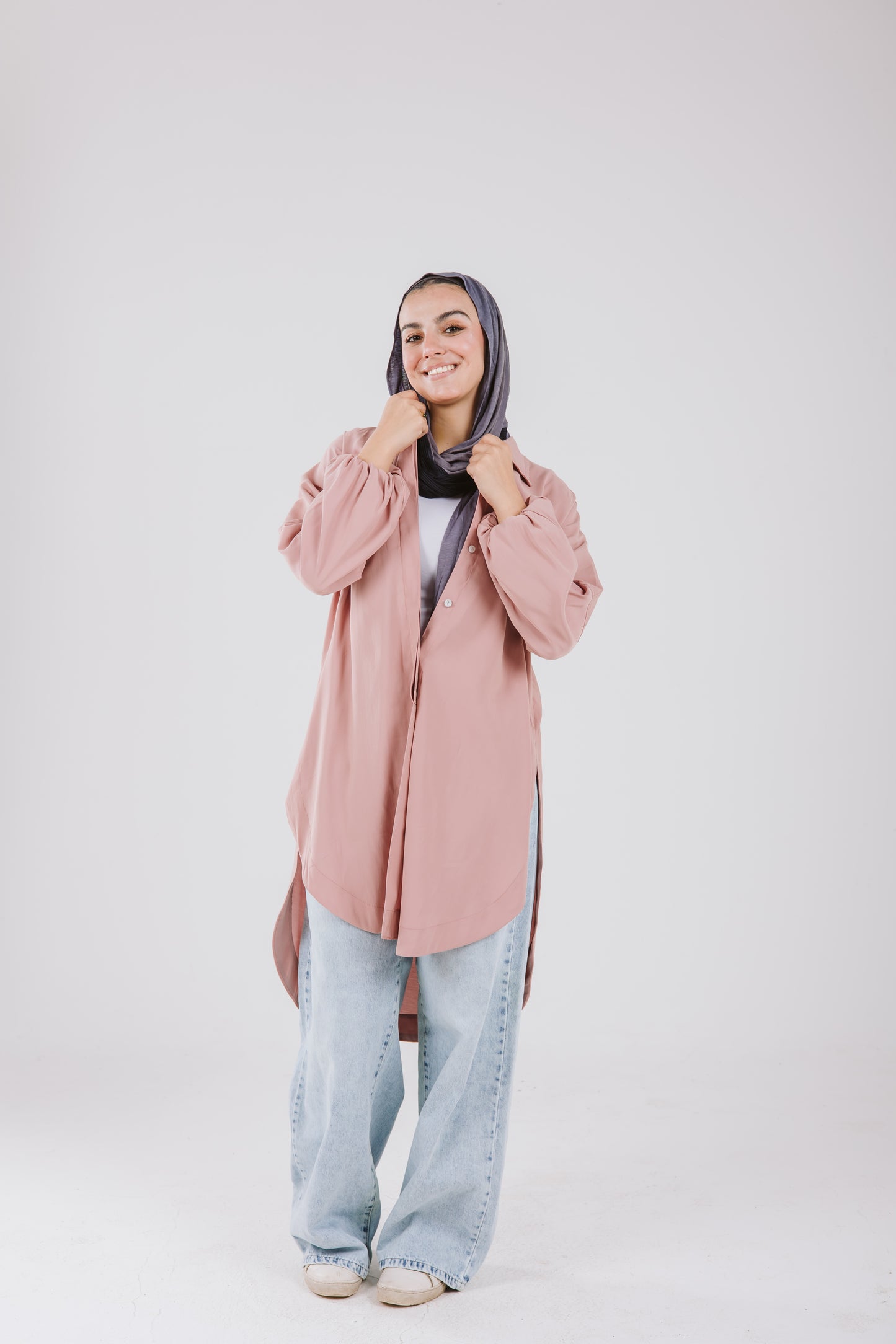 Puffy Sleeves Shirt in Dusty Pink
