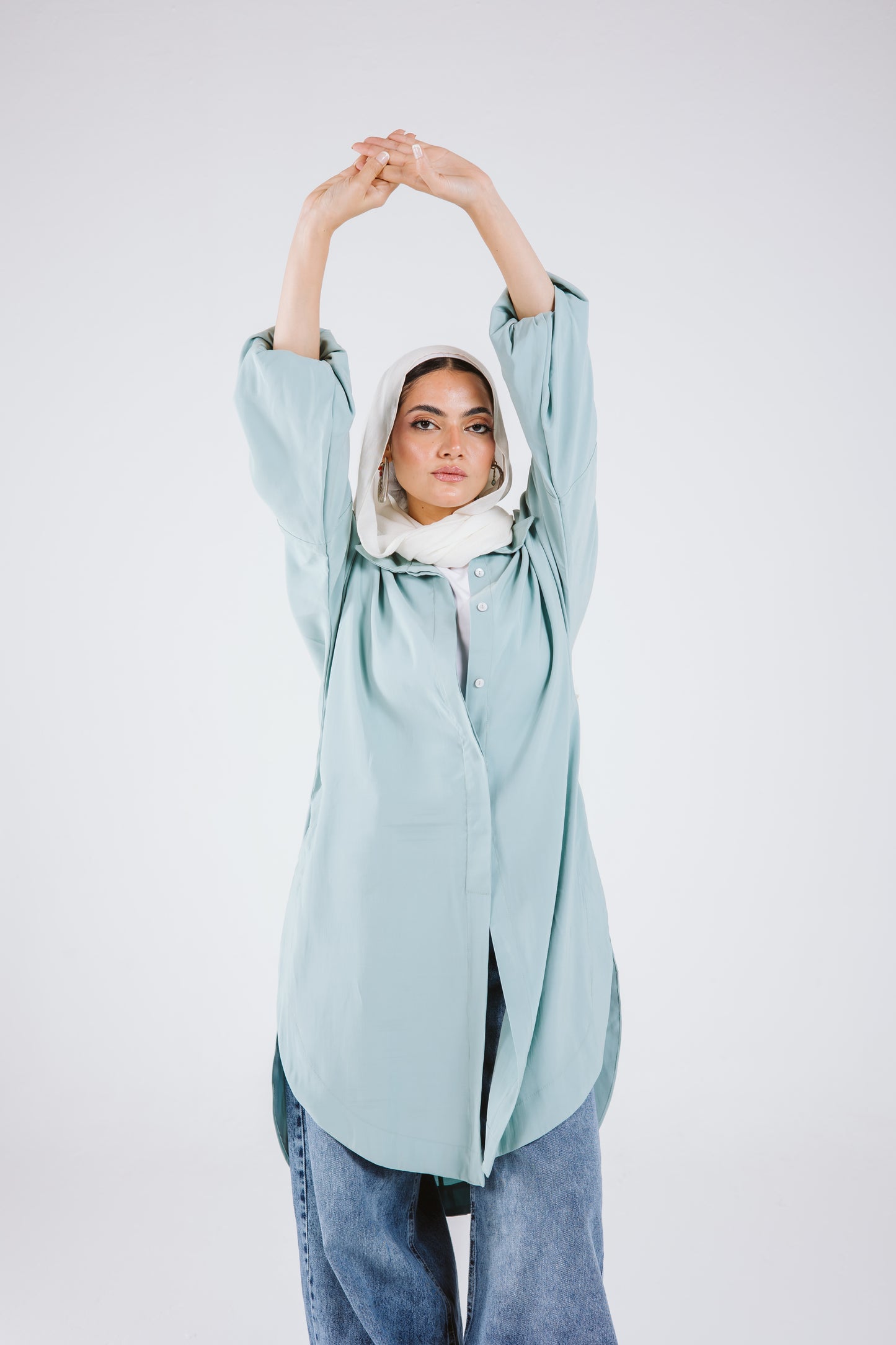 Puffy Sleeves Shirt in in Mint