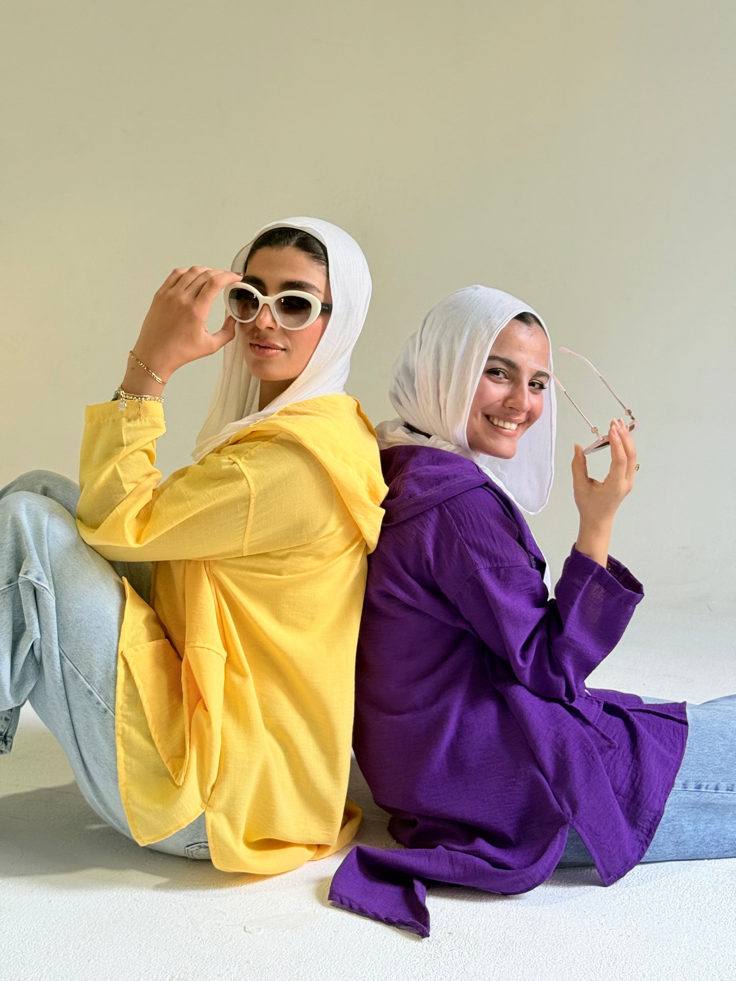 Hoodie High Low Pockets Shirt in Yellow