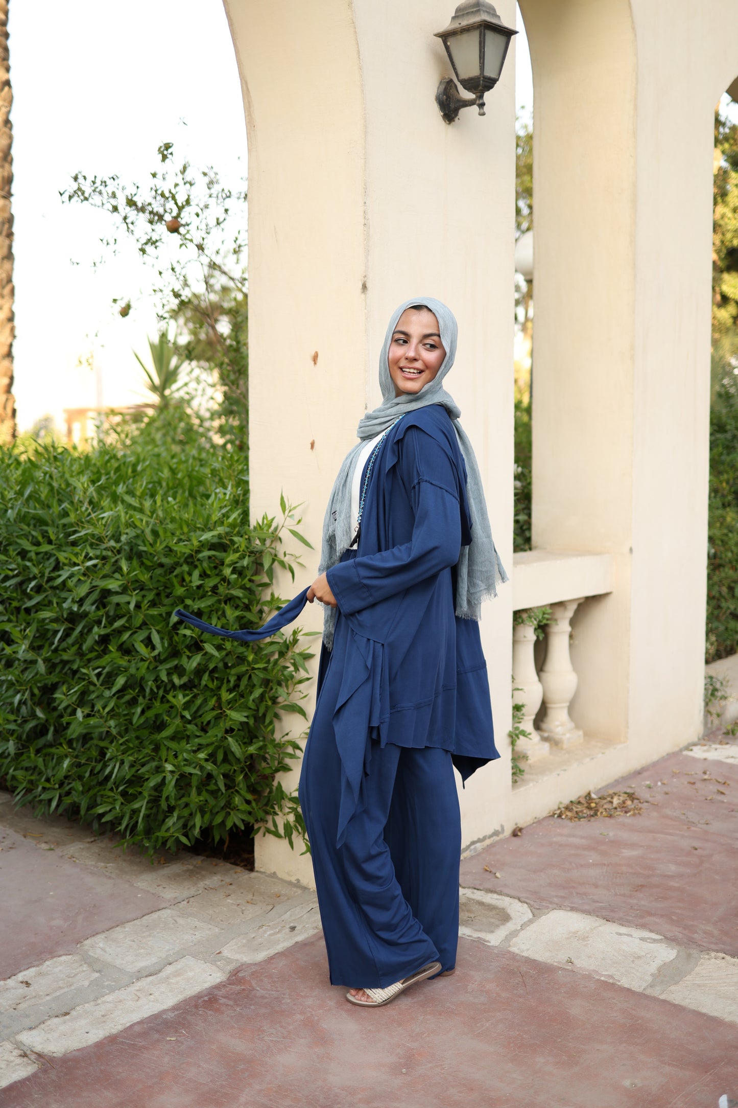 Asymmetrical Wrap Set in Navy Blue