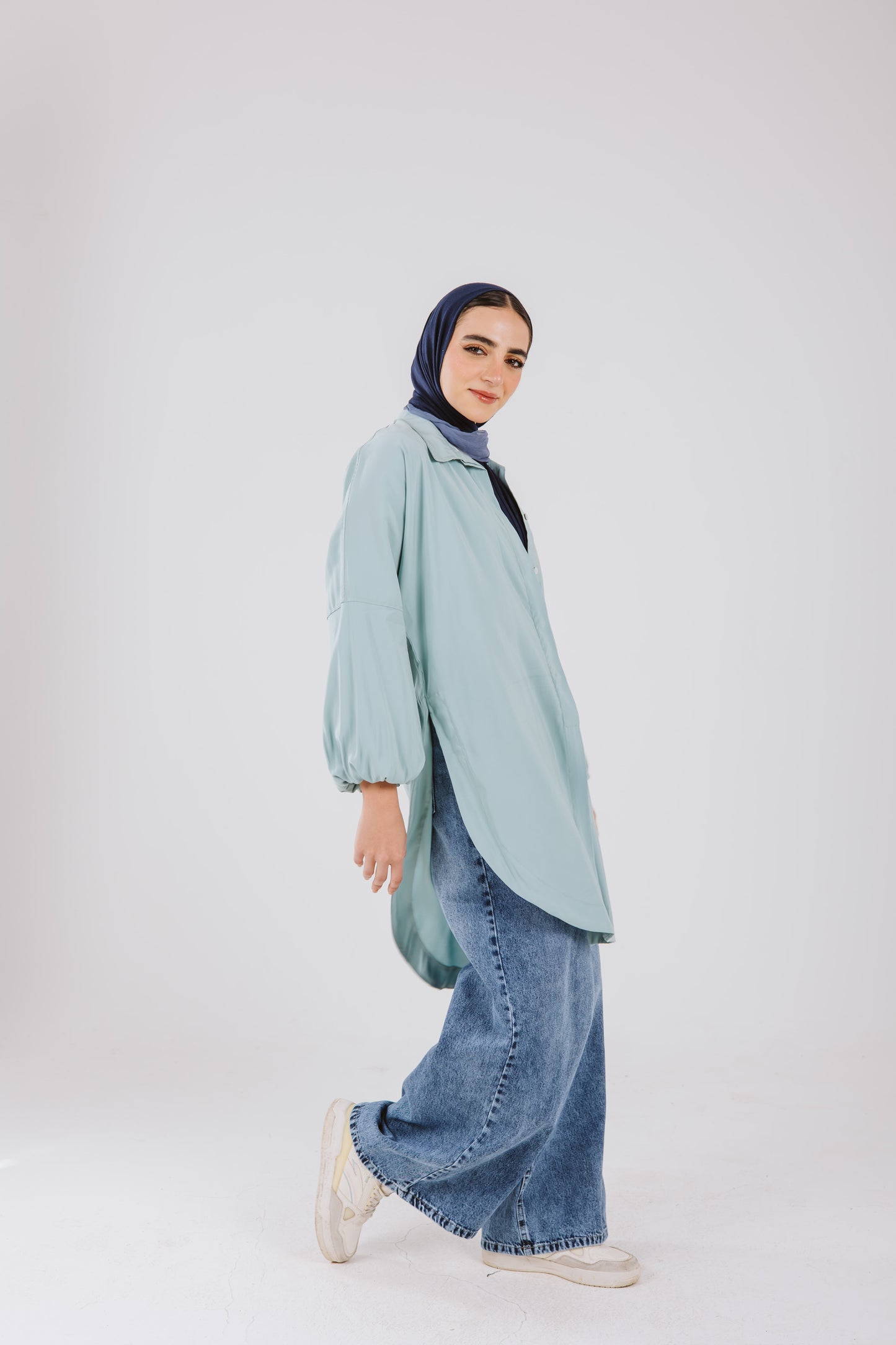 Puffy Sleeves Shirt in in Mint