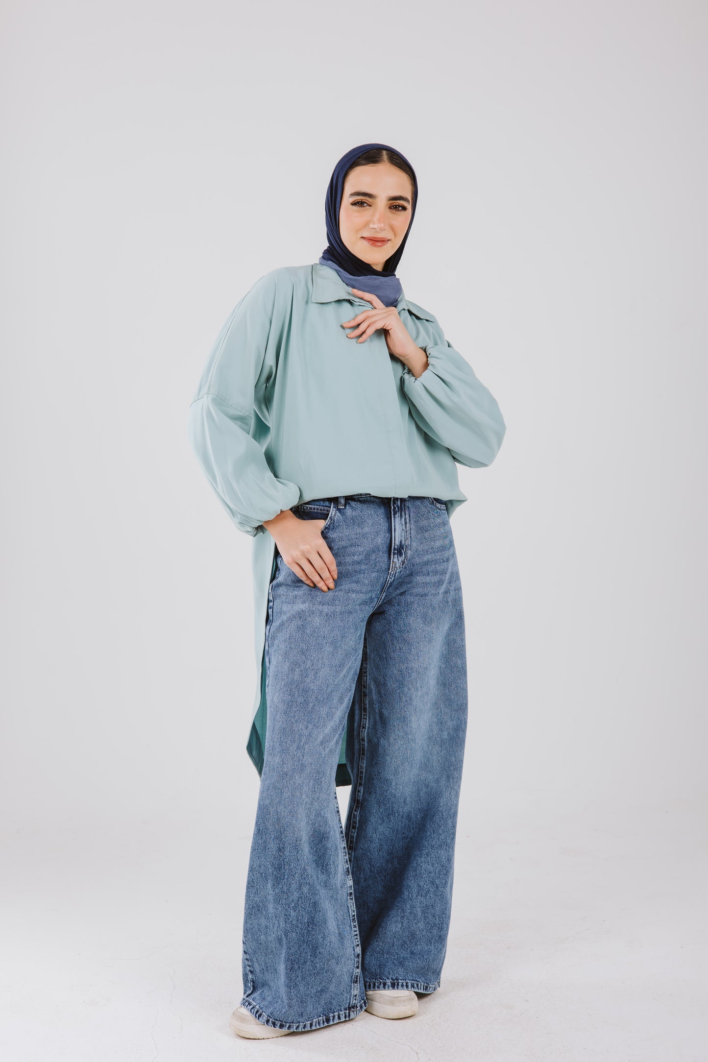 Puffy Sleeves Shirt in in Mint