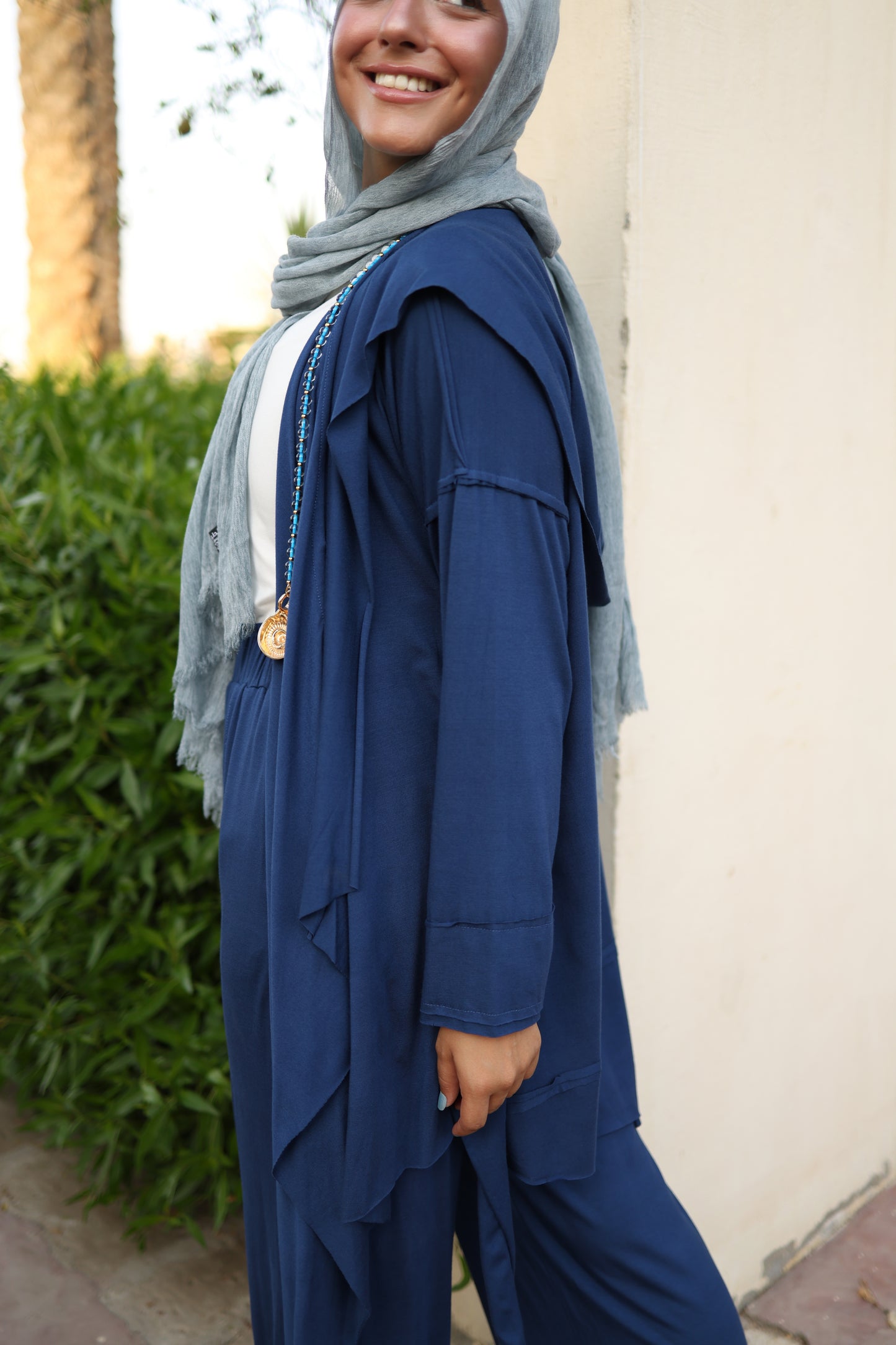 Asymmetrical Wrap Set in Navy Blue