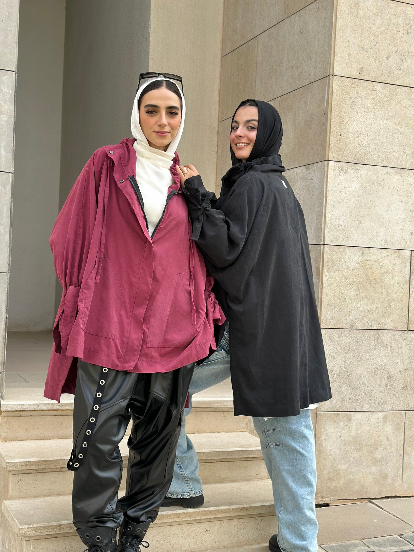 High Low oversized Jacket in Black