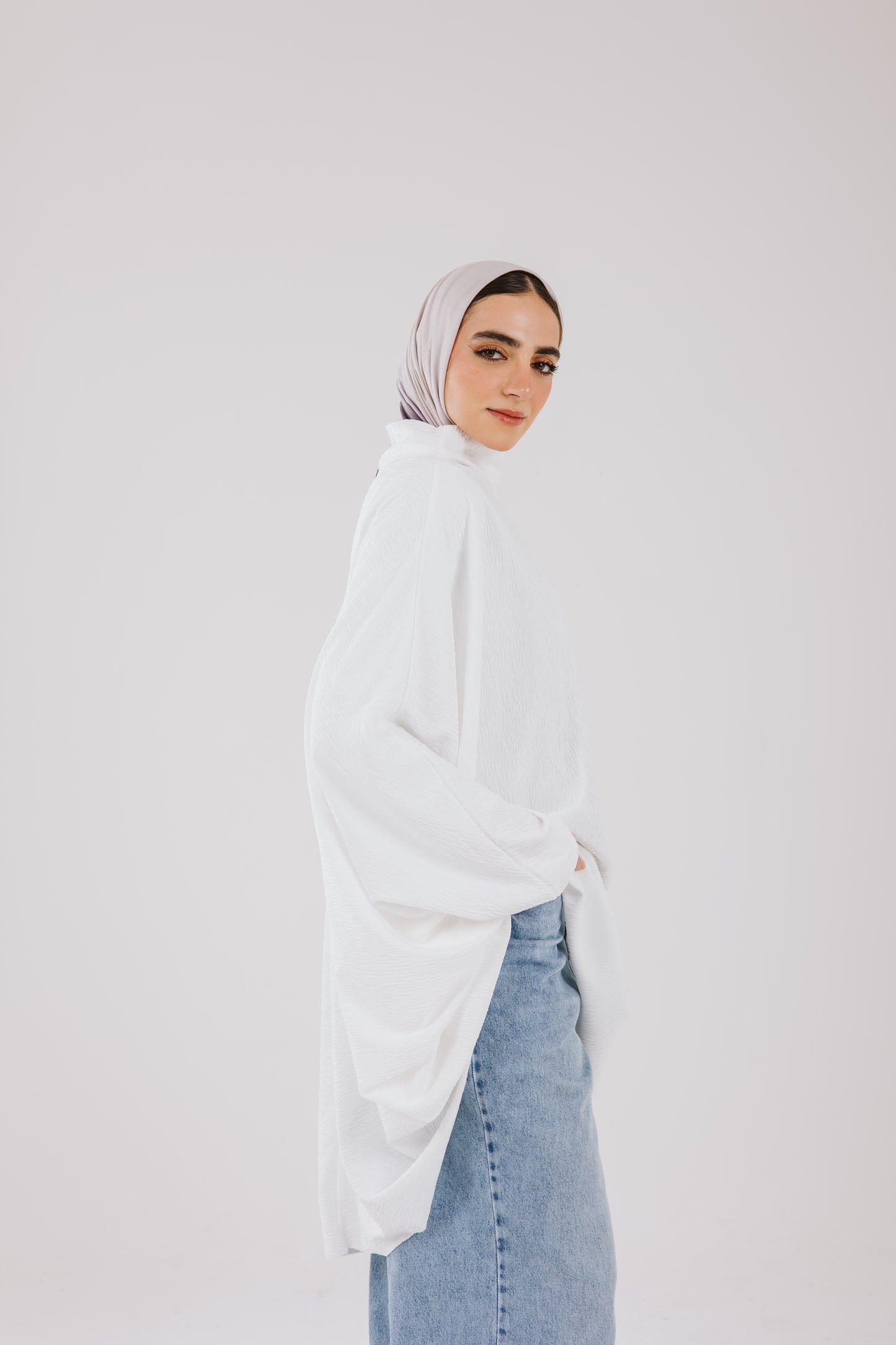 Poncho Top in White