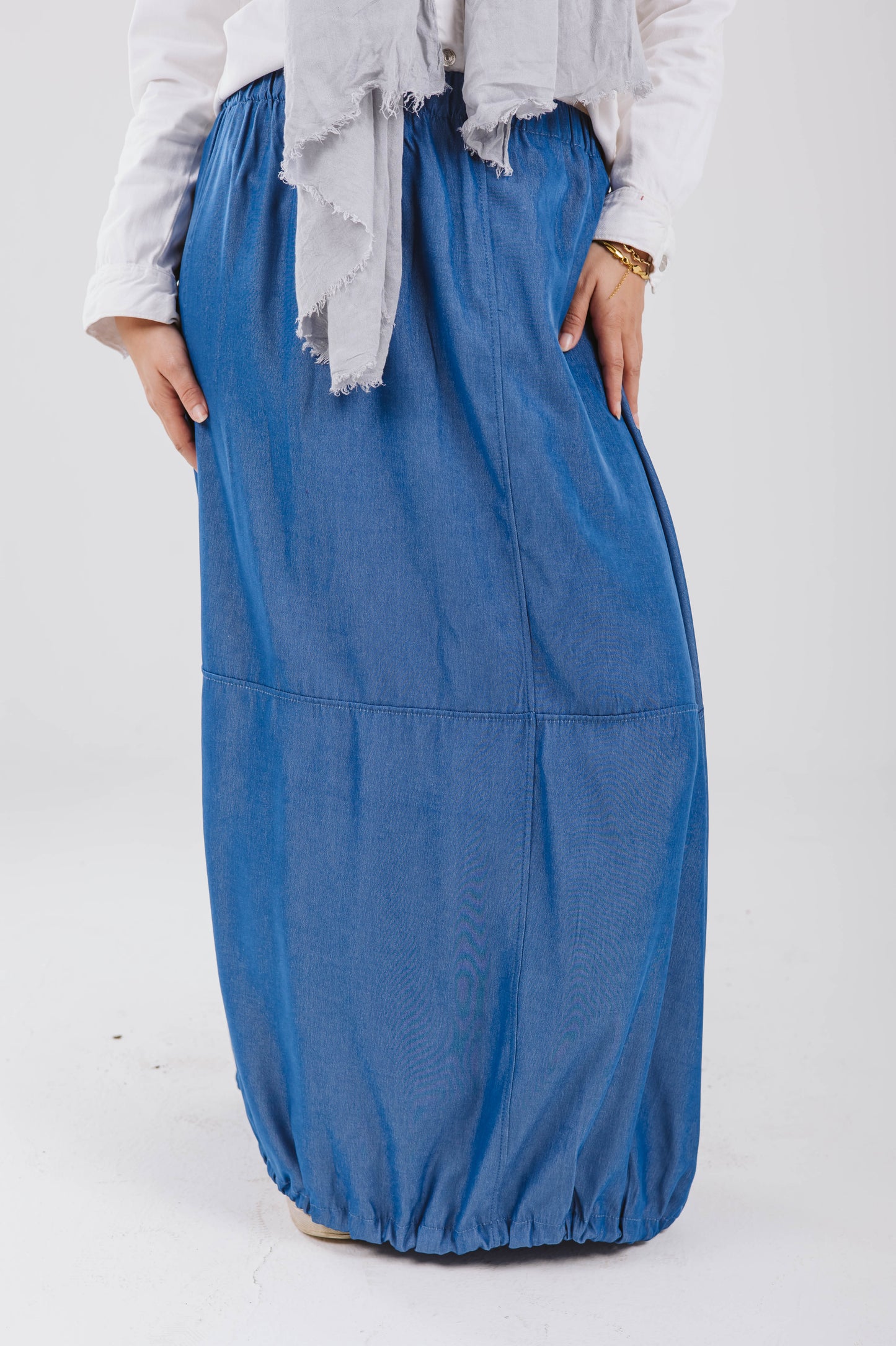 Parachute Skirt Set in Denim Blue
