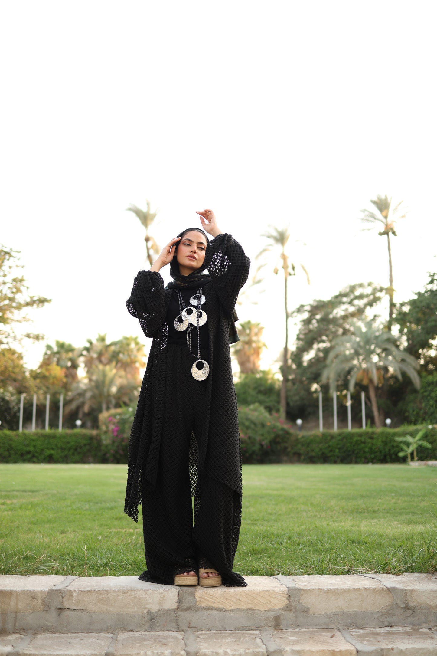Cardigan Net Set in Black