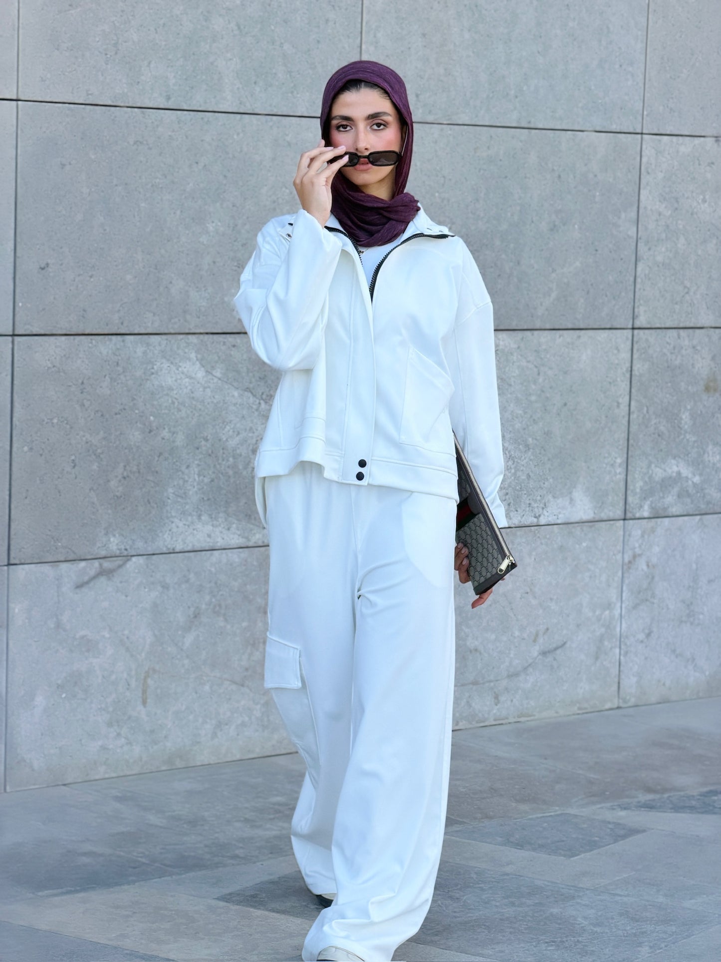 Sport Back Ruffles Set in Off White