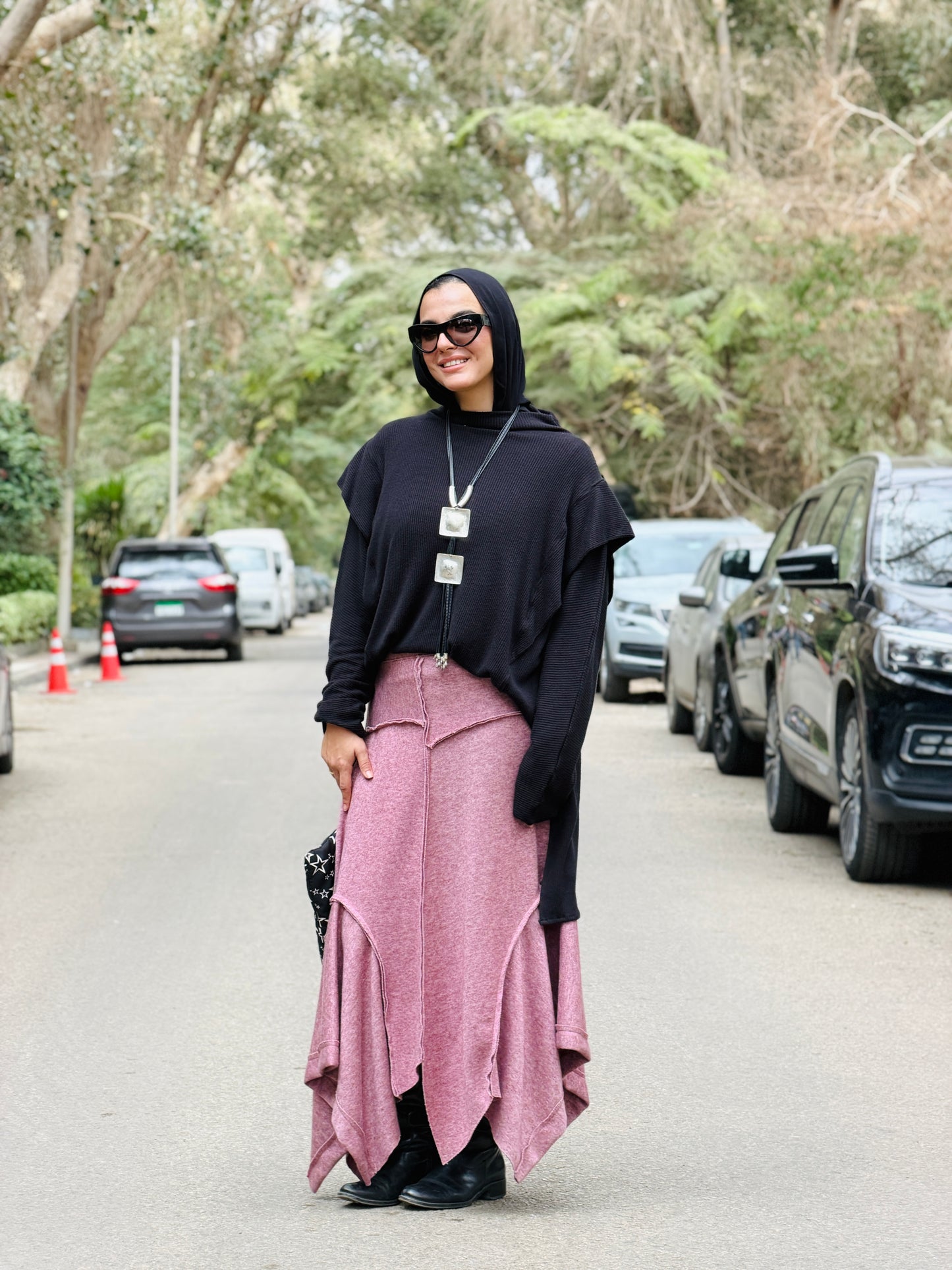 Asymmetrical Wool Skirt in Cashmere