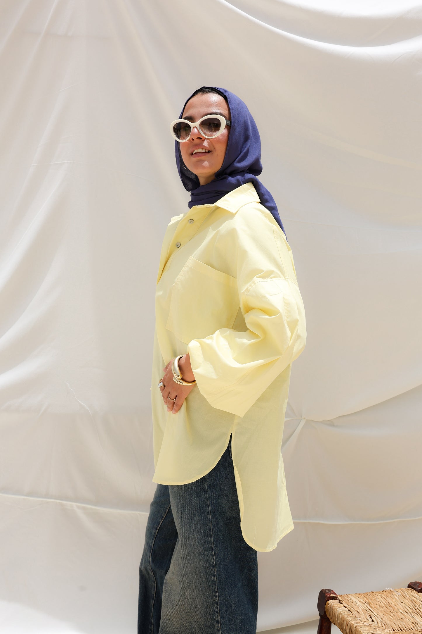 The Popover Popline Shirt in Butter Yellow