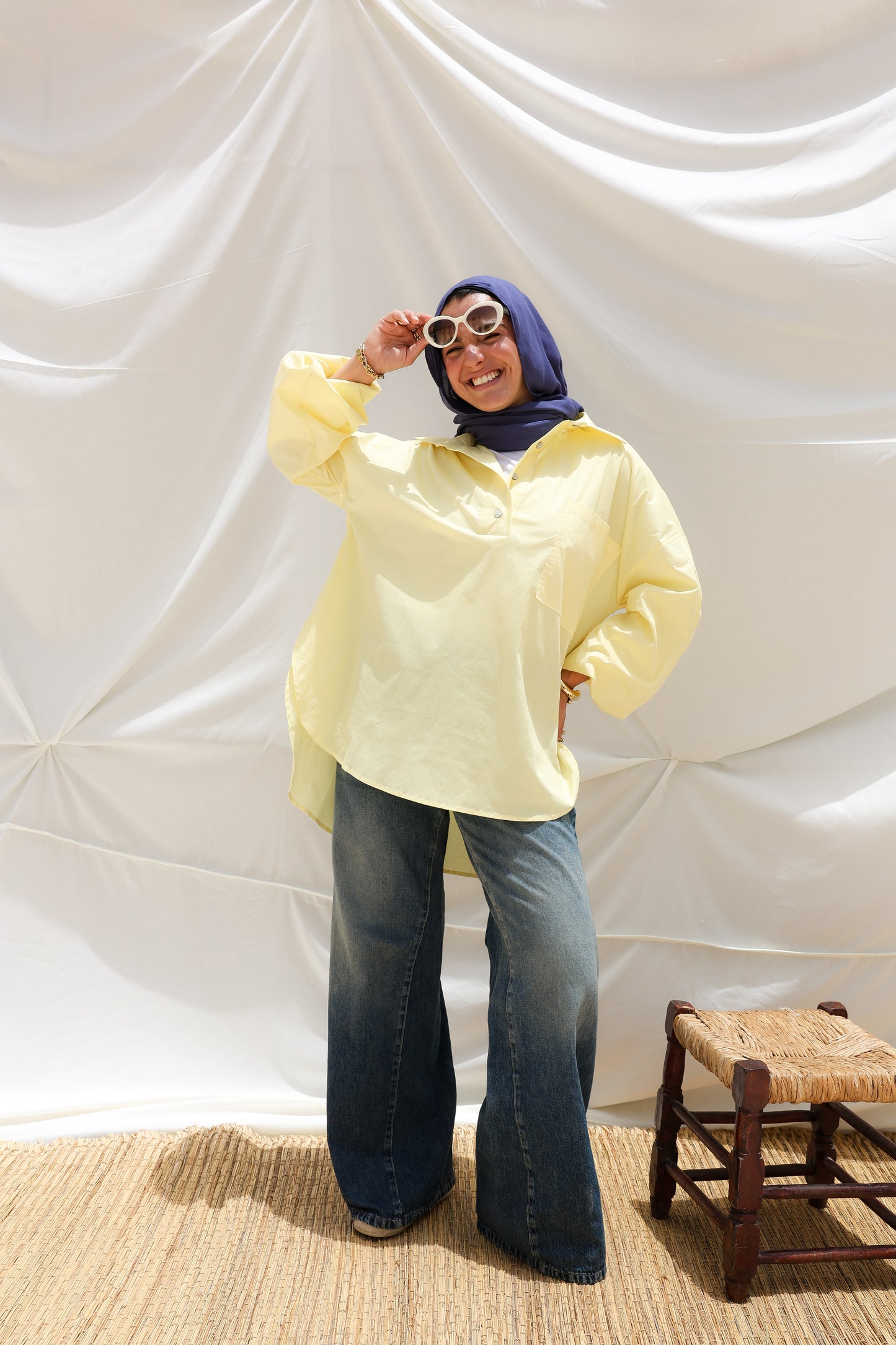 The Popover Popline Shirt in Butter Yellow