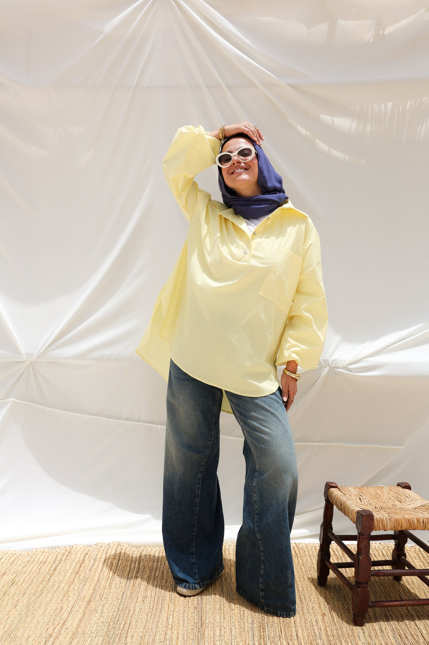 The Popover Popline Shirt in Butter Yellow