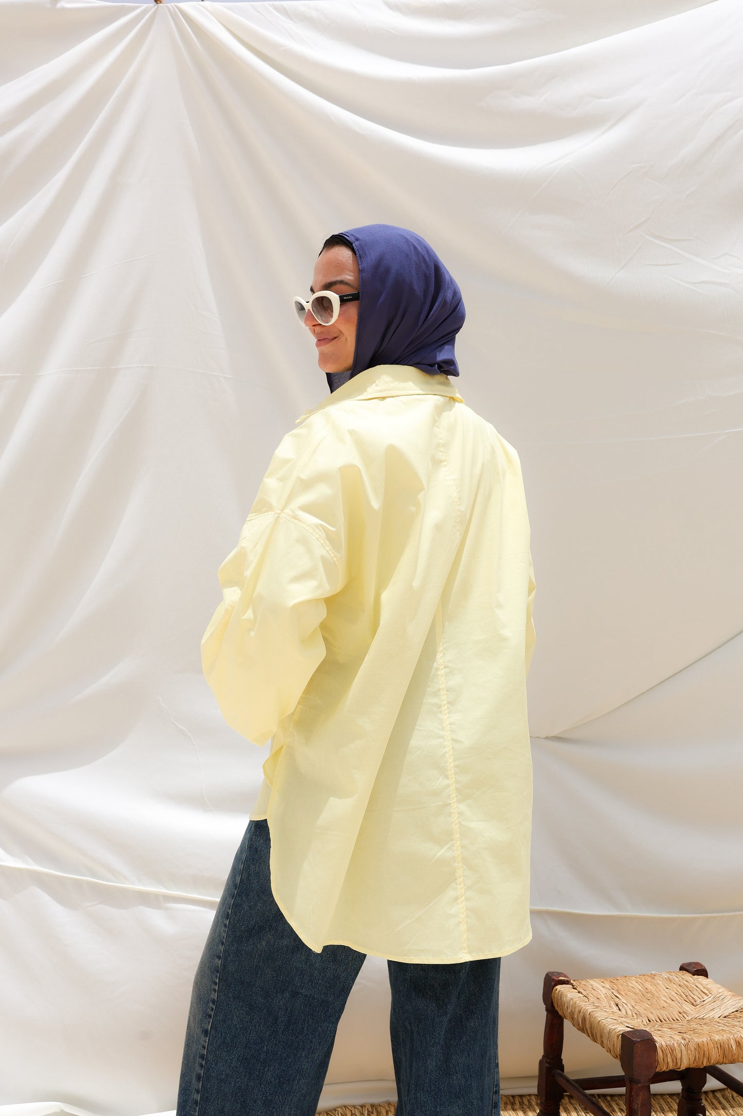The Popover Popline Shirt in Butter Yellow