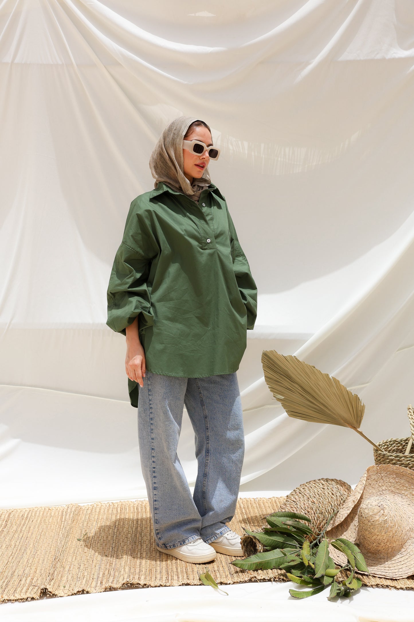 The Popover Popline Shirt in Olive