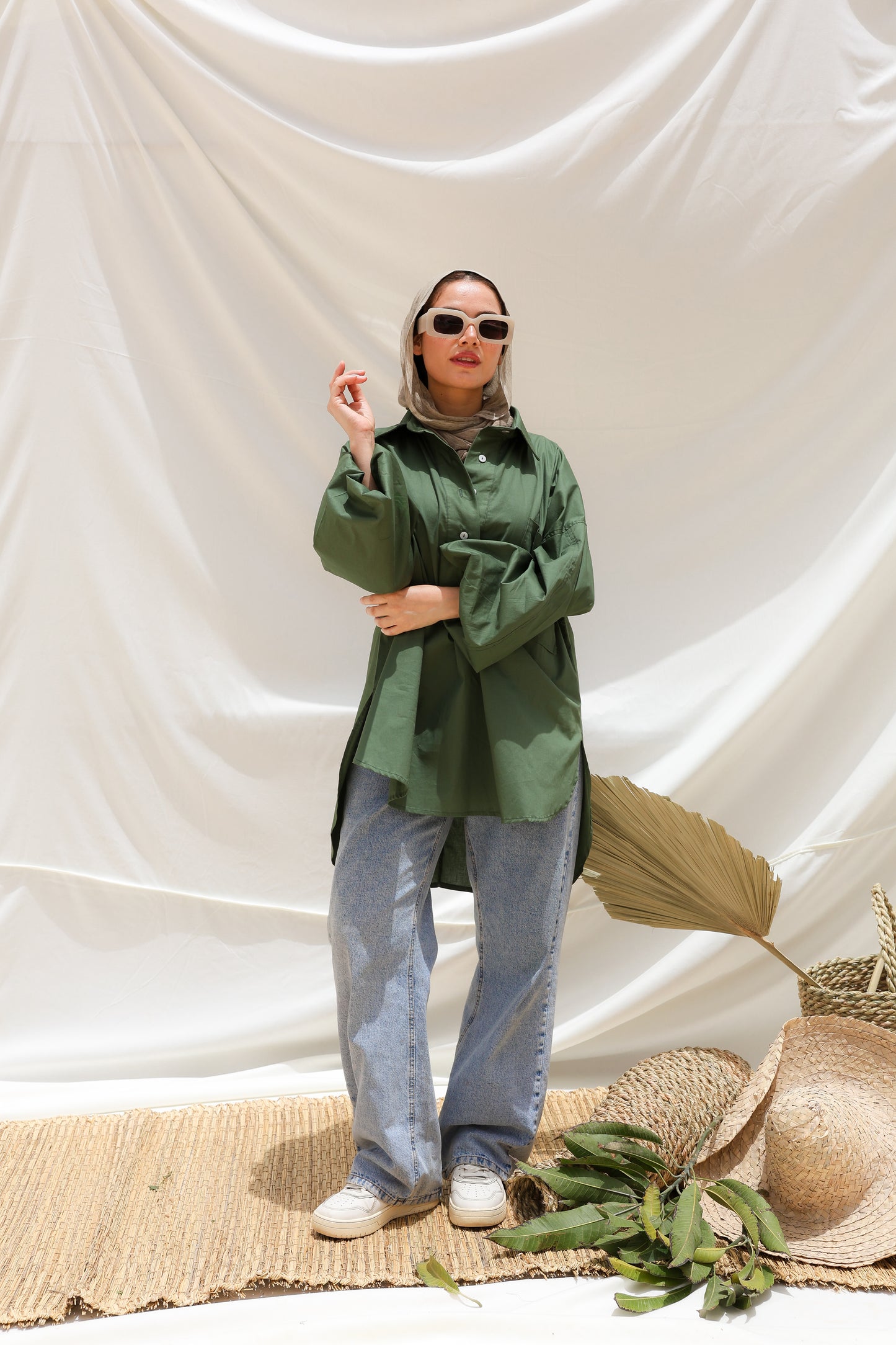 The Popover Popline Shirt in Olive