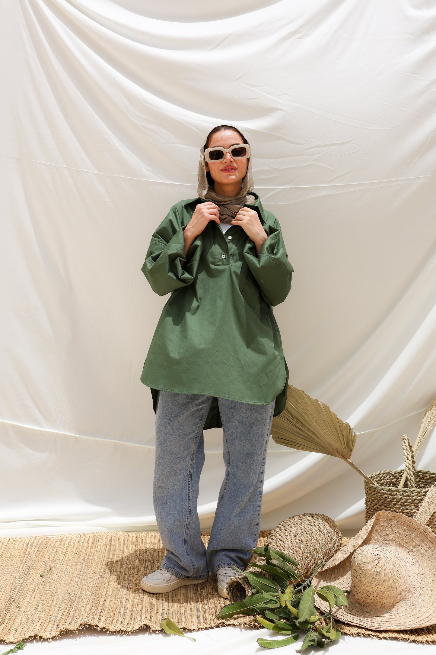 The Popover Popline Shirt in Olive