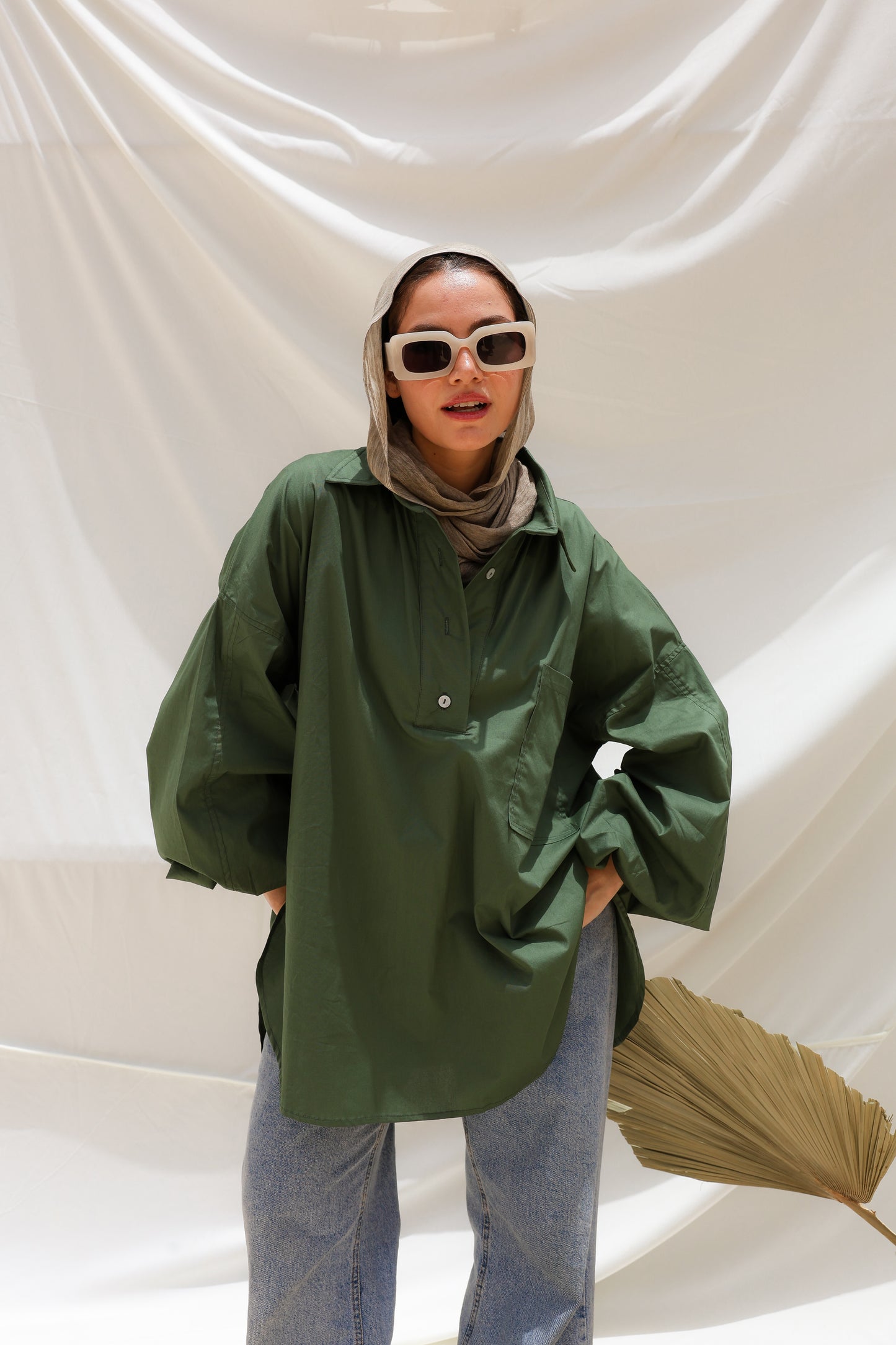 The Popover Popline Shirt in Olive