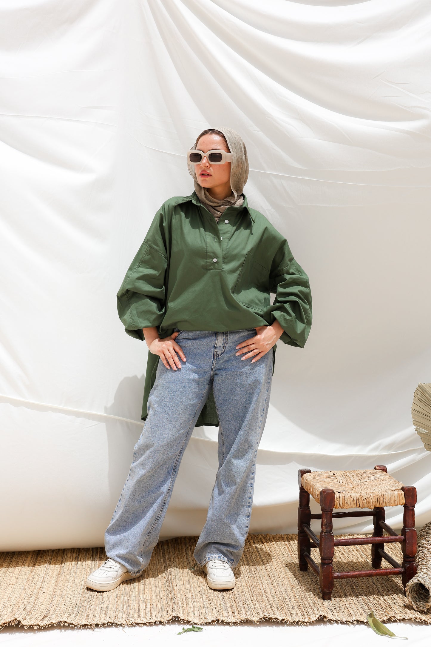 The Popover Popline Shirt in Olive