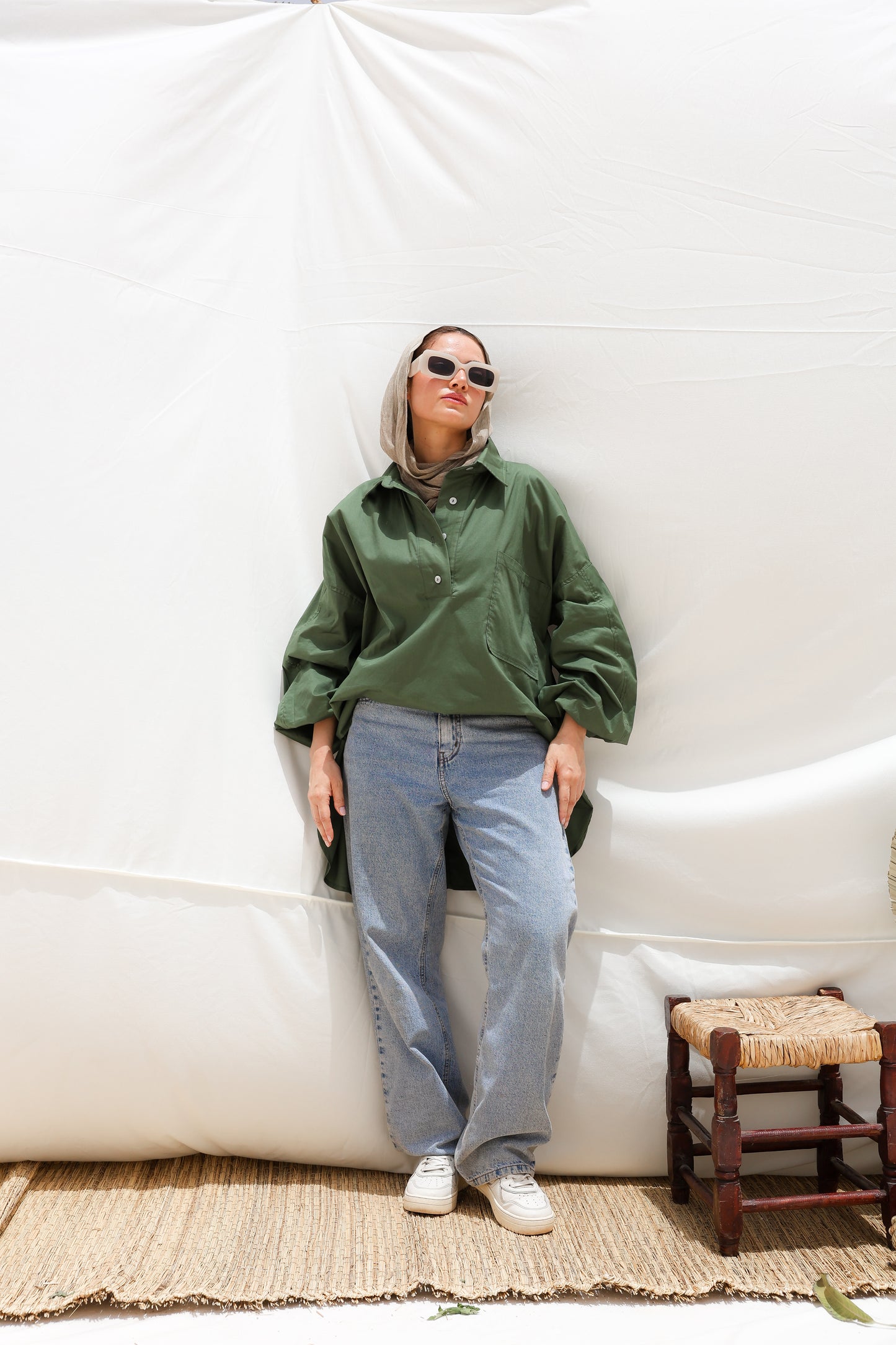 The Popover Popline Shirt in Olive