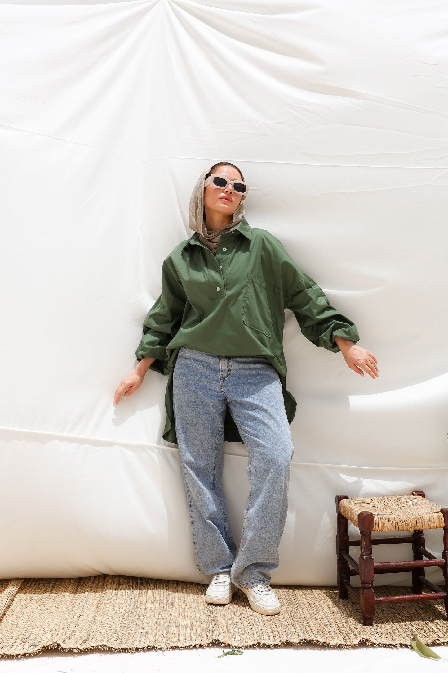 The Popover Popline Shirt in Olive