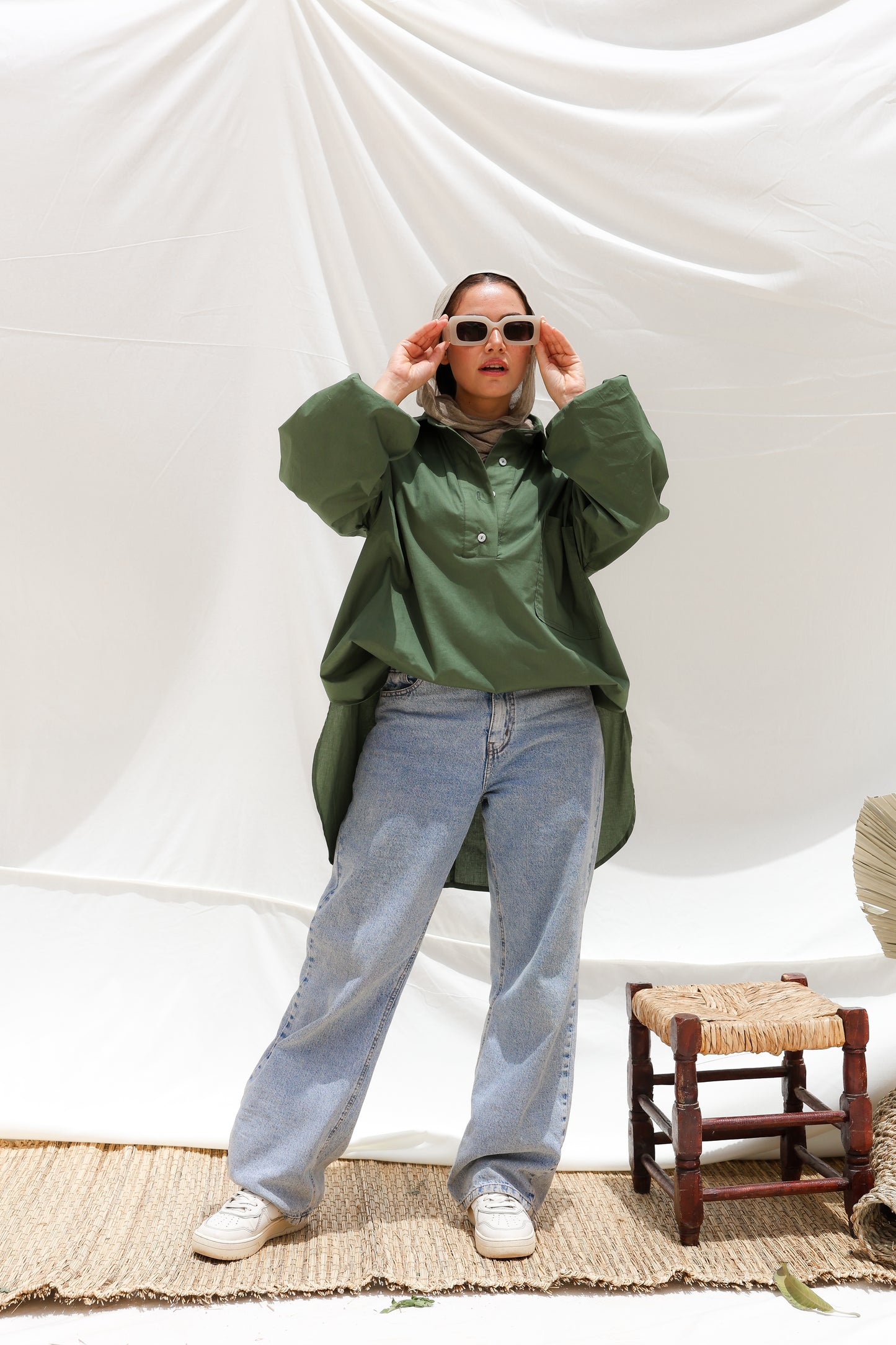 The Popover Popline Shirt in Olive