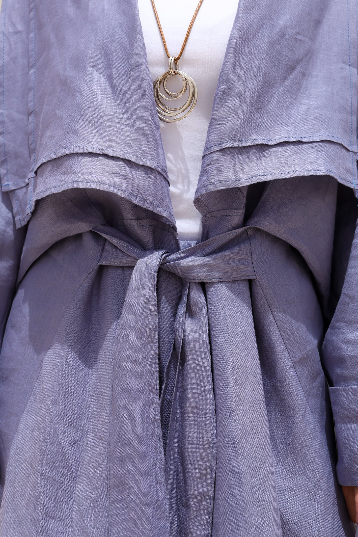 The Flow Co-ord Linen (Cardigan) in Blue Jeans