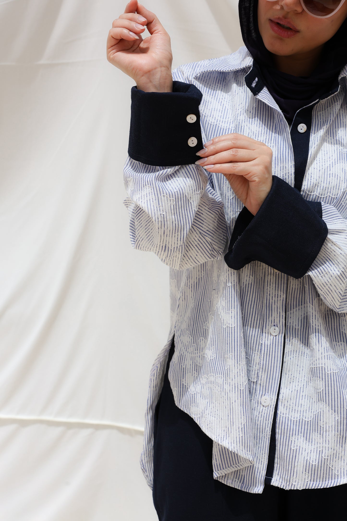 Cloud Stripes Embroidered Shirt