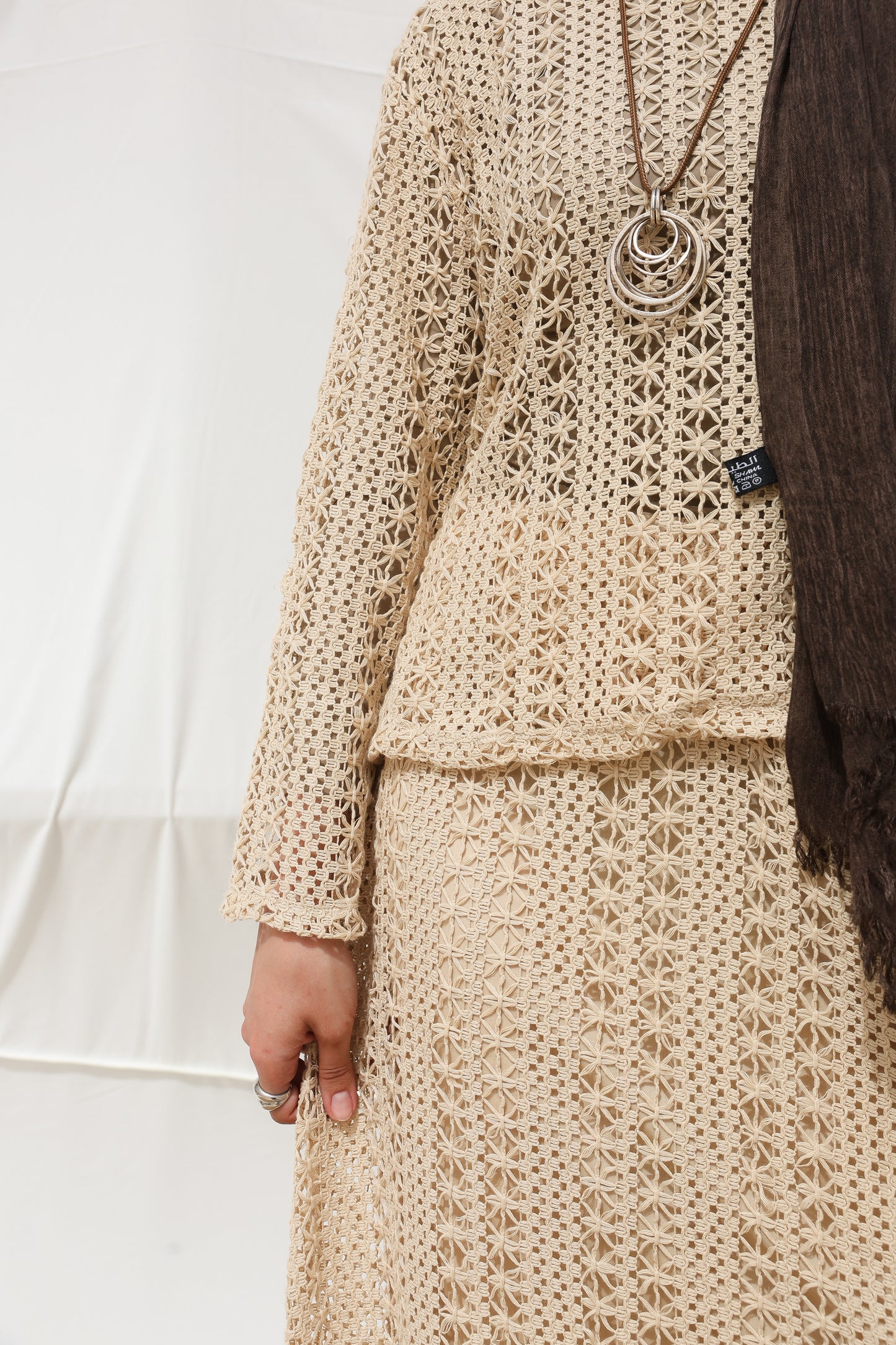 Solary Skirt Crochet Set in Beige