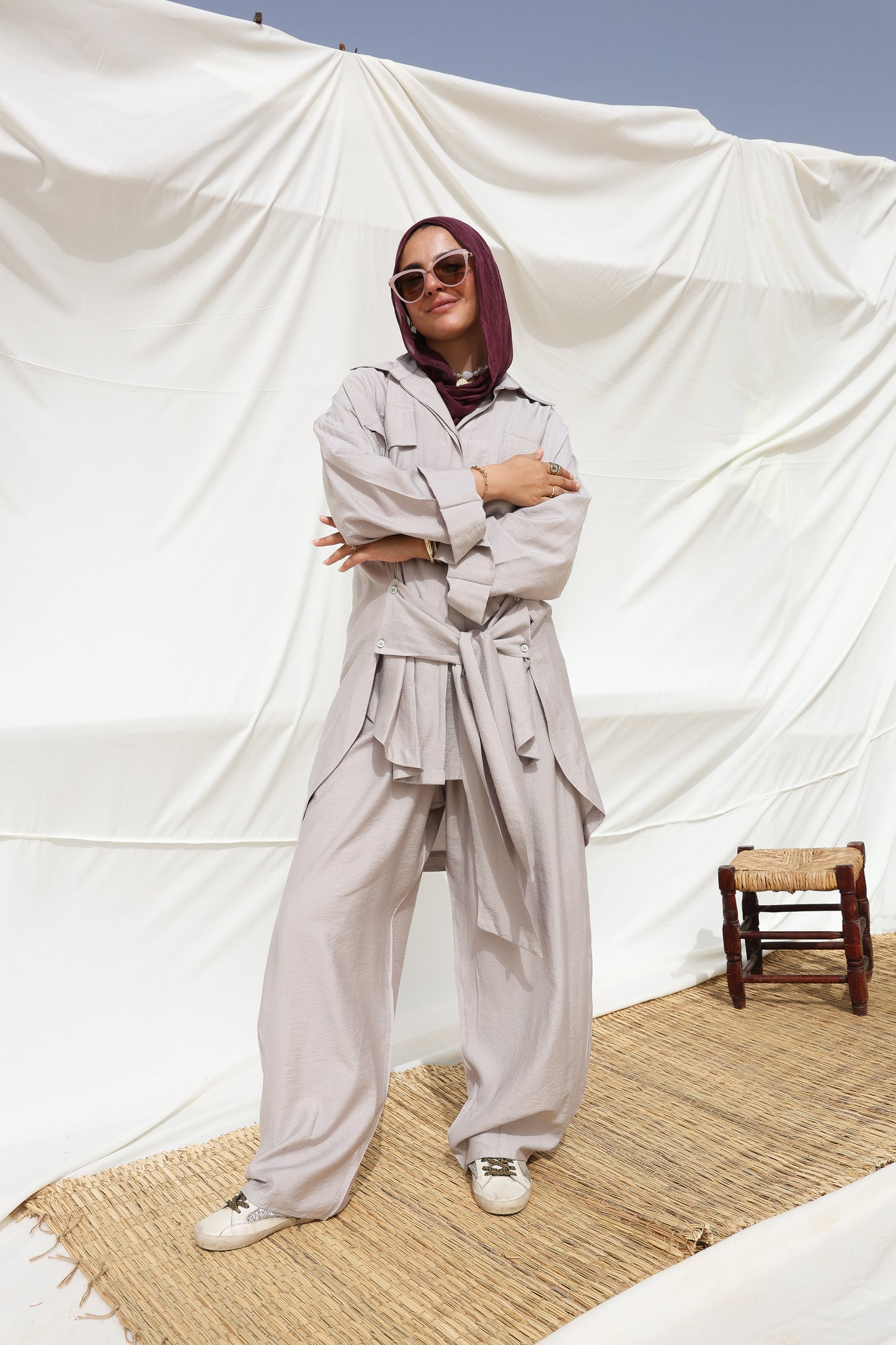 The Sash Set in Light Grey