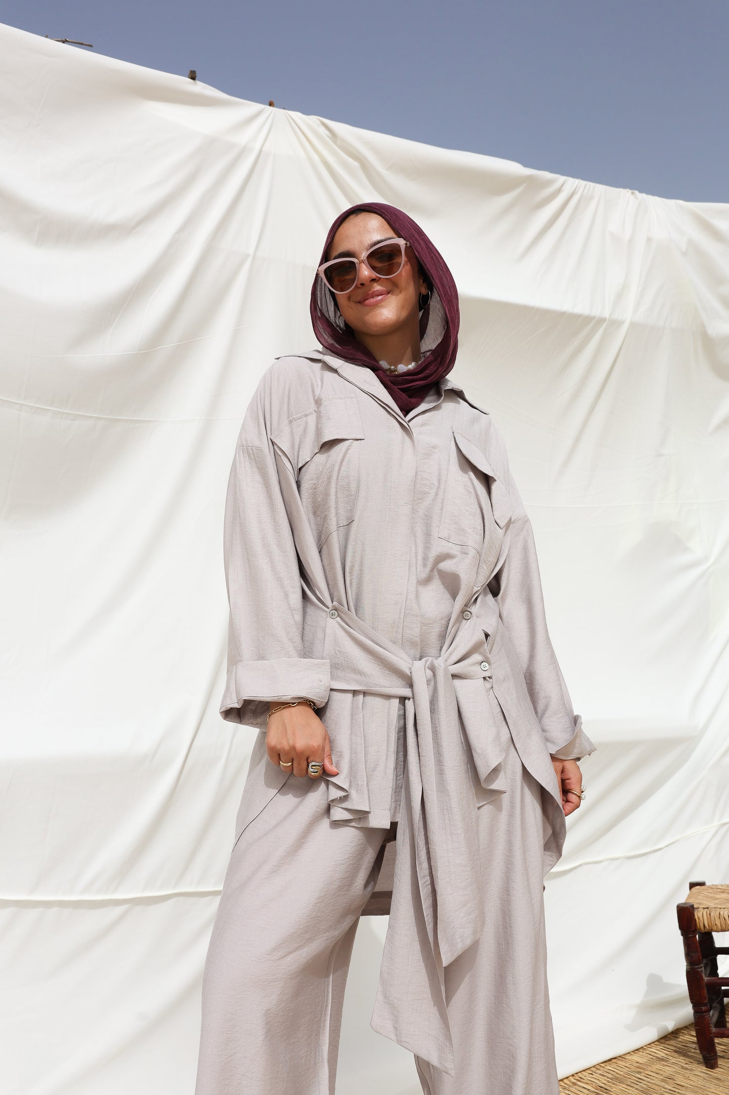 The Sash Set in Light Grey