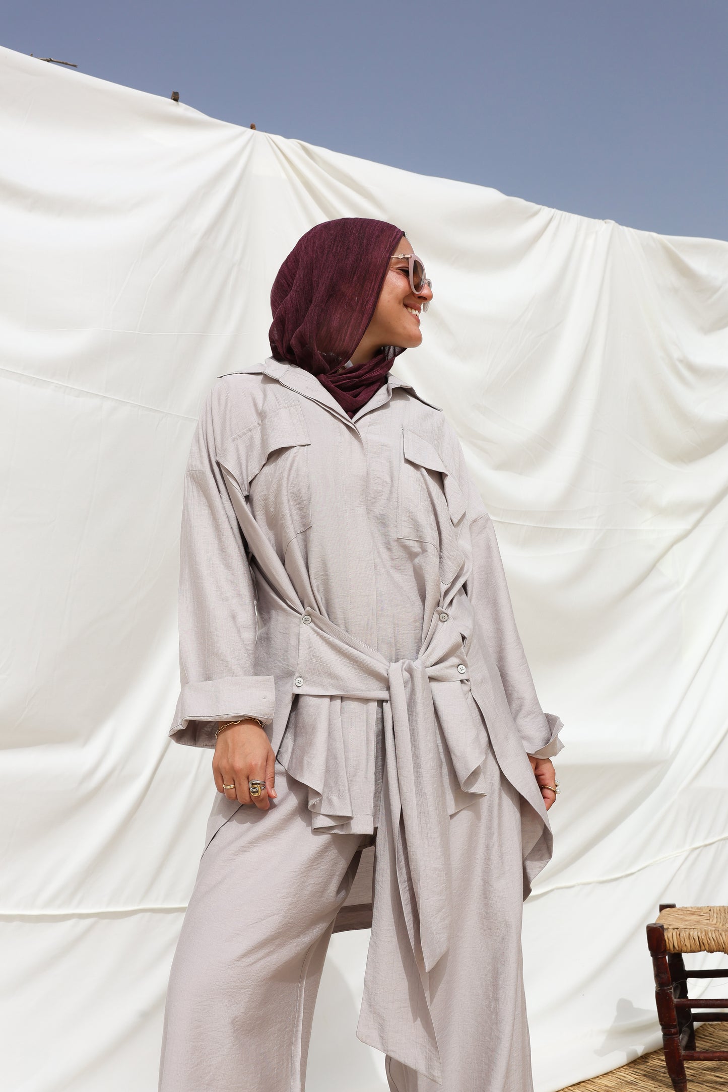 The Sash Set in Light Grey