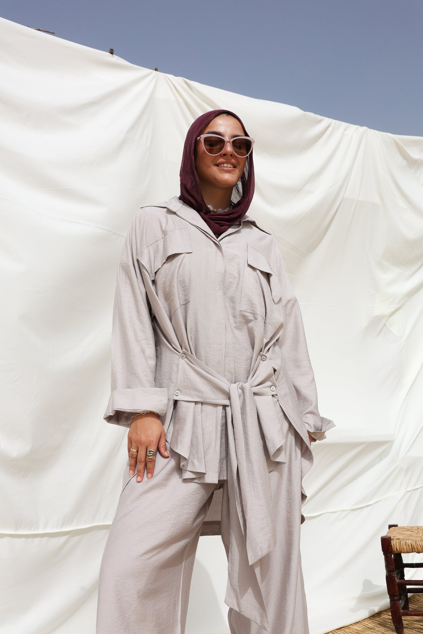 The Sash Set in Light Grey